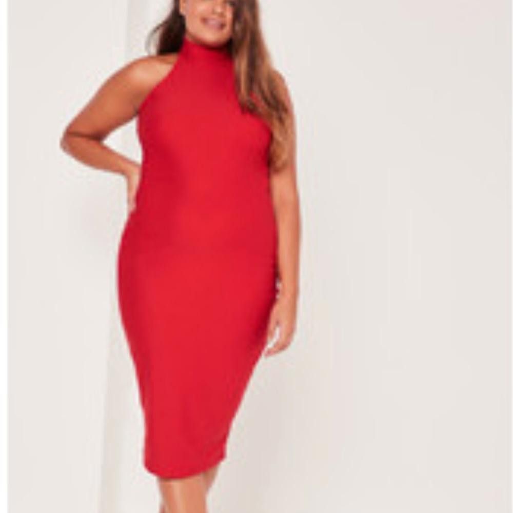 Designer Missguided l NWT Crepe High Neck Dress Size 16 Size XXL / US 16-18 / IT 52-54 - 1 Thumbnail