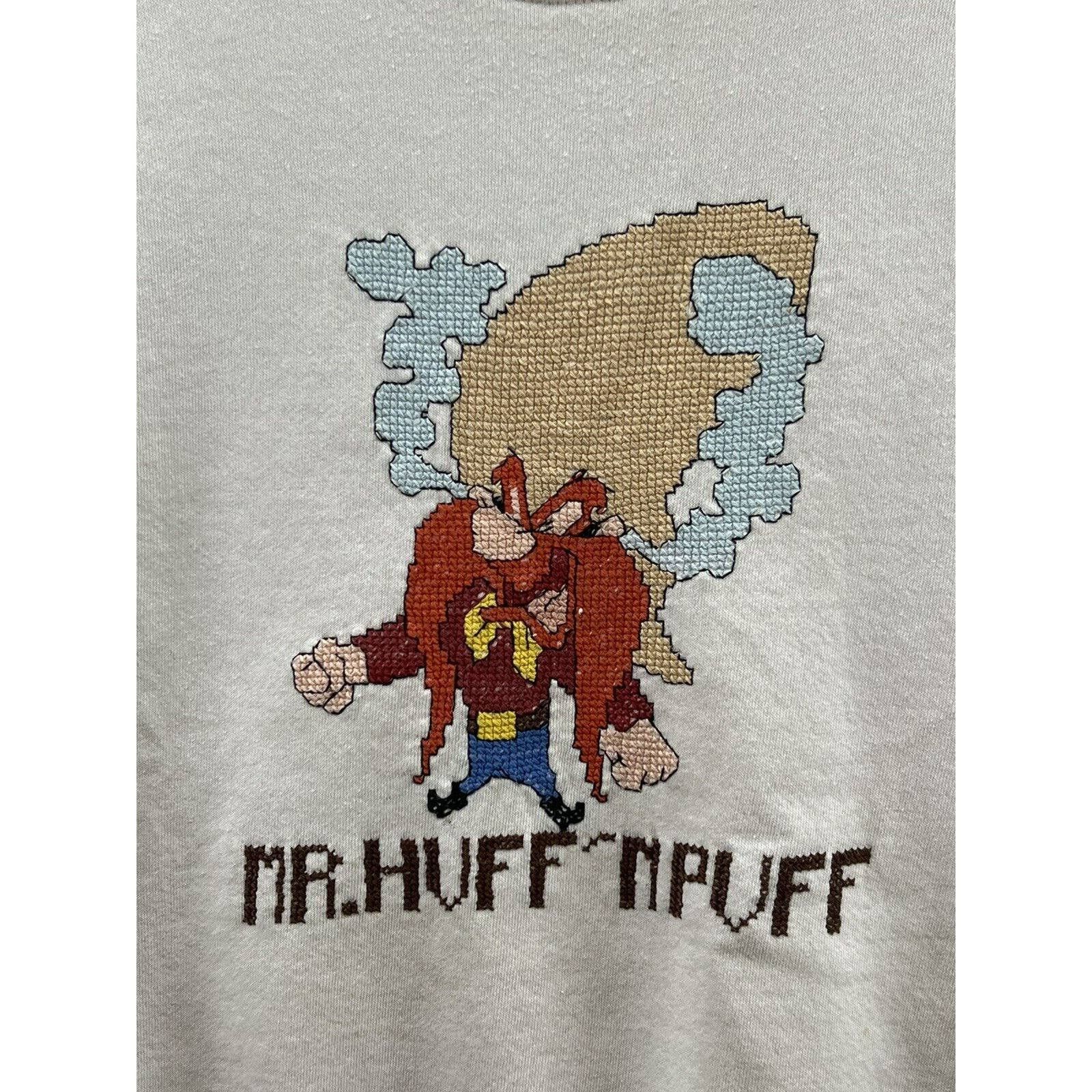 Yosemite Sam Mr. Huff Puff Cross Stitched Chopped Sweatshirt