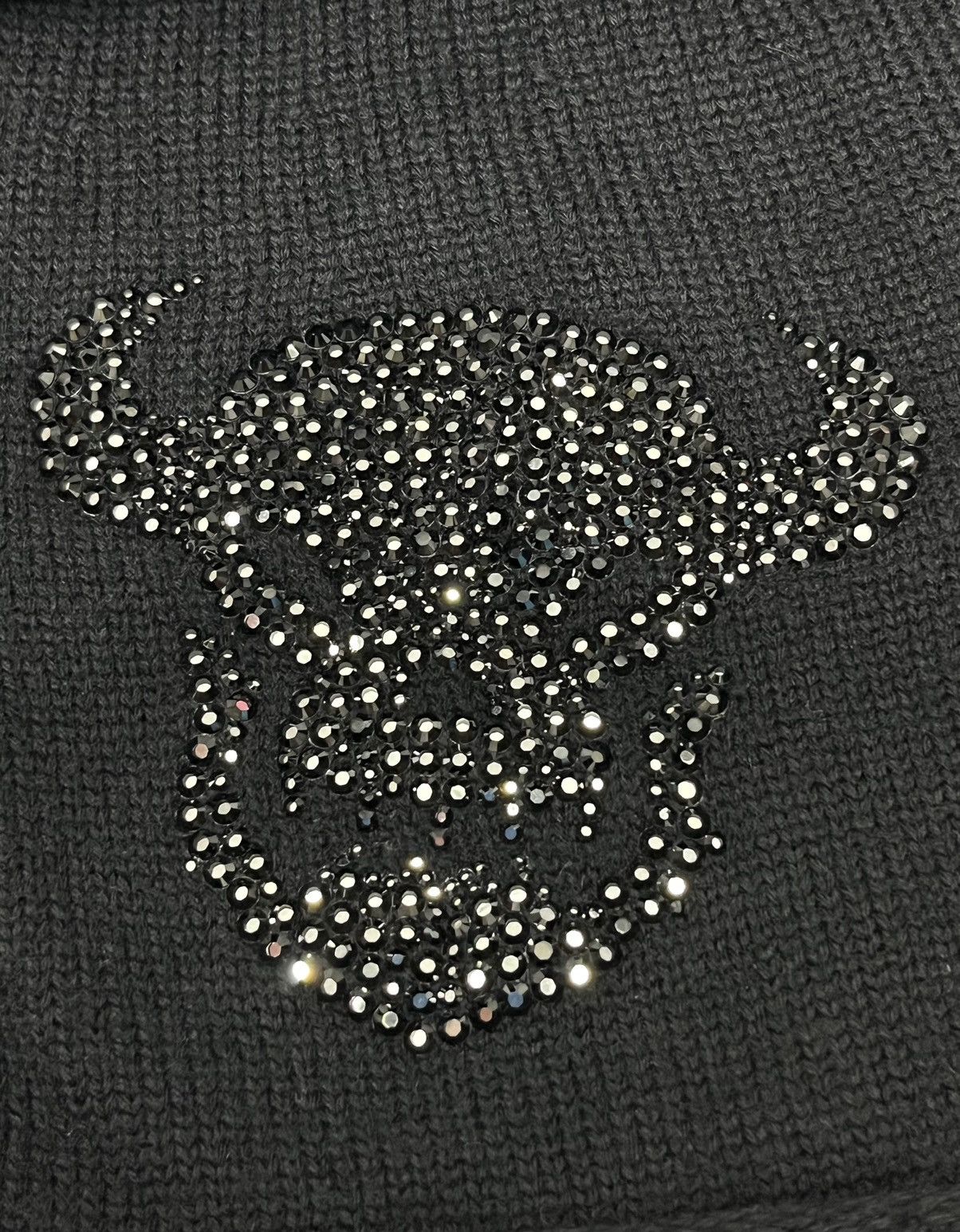 Swarovski DEVIL SATAN HORN Cristallized Swarovski Elements Wool Beanie Size ONE SIZE - 4 Thumbnail