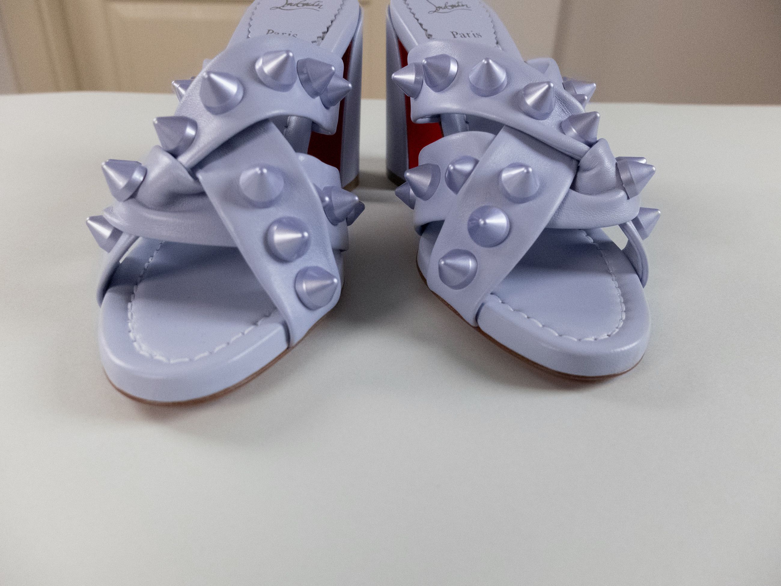 Christian Louboutin CHRISTIAN LOUBOUTIN Spika Club lavender leather mule sandals Size US 7.5 / IT 37.5 - 6 Thumbnail