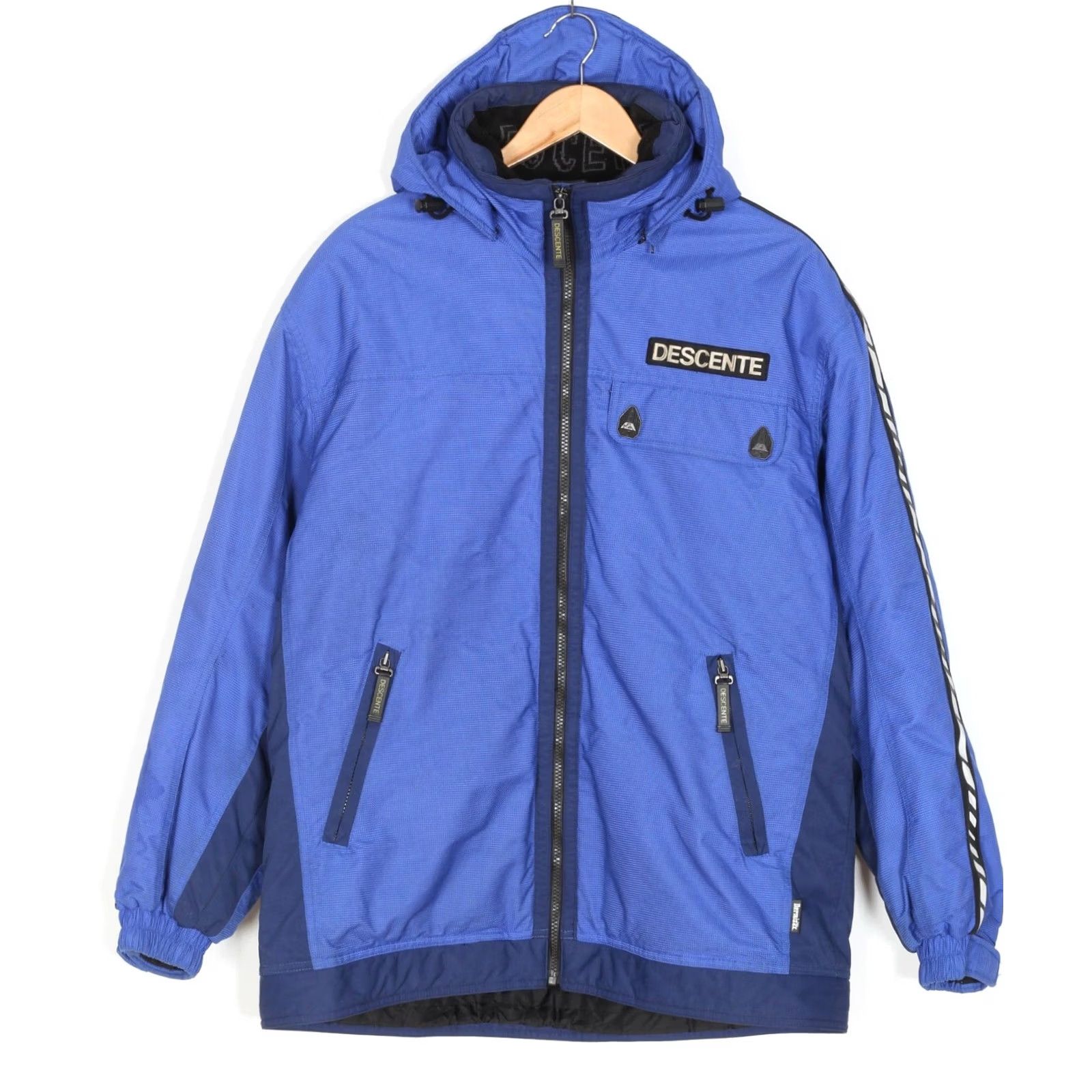 Vintage DESCENTE Ski Jacket Men Hooded Dermizax Vintage Size EU 52 US L MJ5454 Blue Size US L / EU 52-54 / 3 - 2 Thumbnail