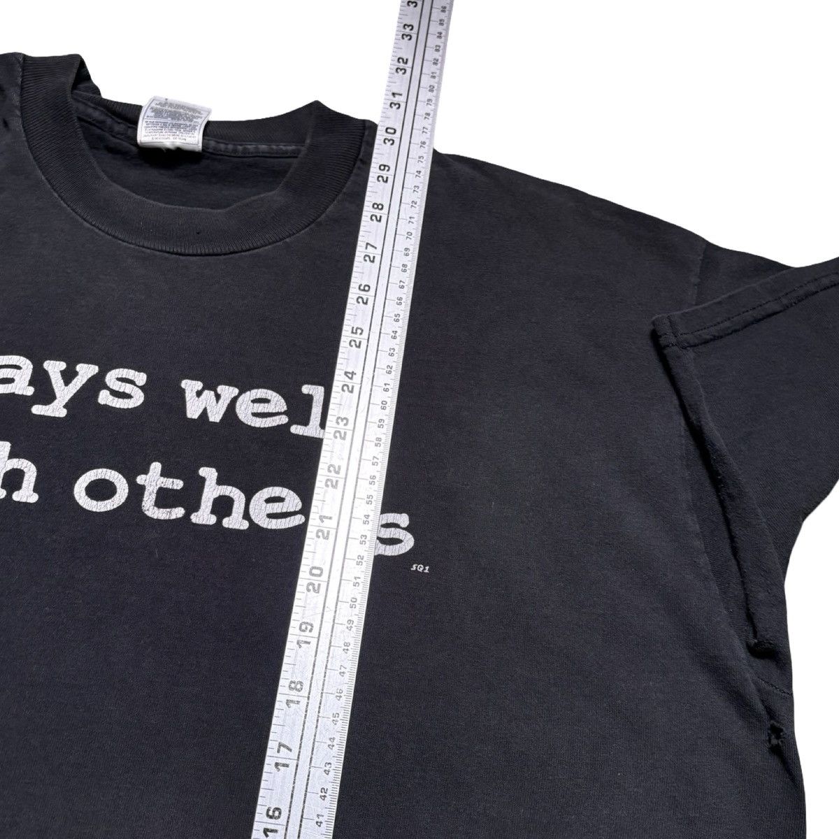 Other Vintage Y2K Faded Black Plays Well With Others T Shirt Size US XL / EU 56 / 4 - 5 Thumbnail