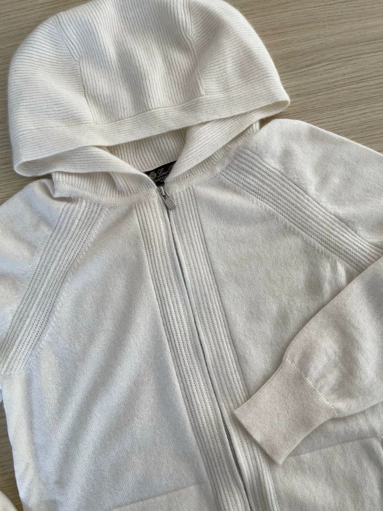 Loro Piana LORO PIANA Classic Merano white cashmere cardigan Size XXS / US 00 / IT 34 - 4 Thumbnail