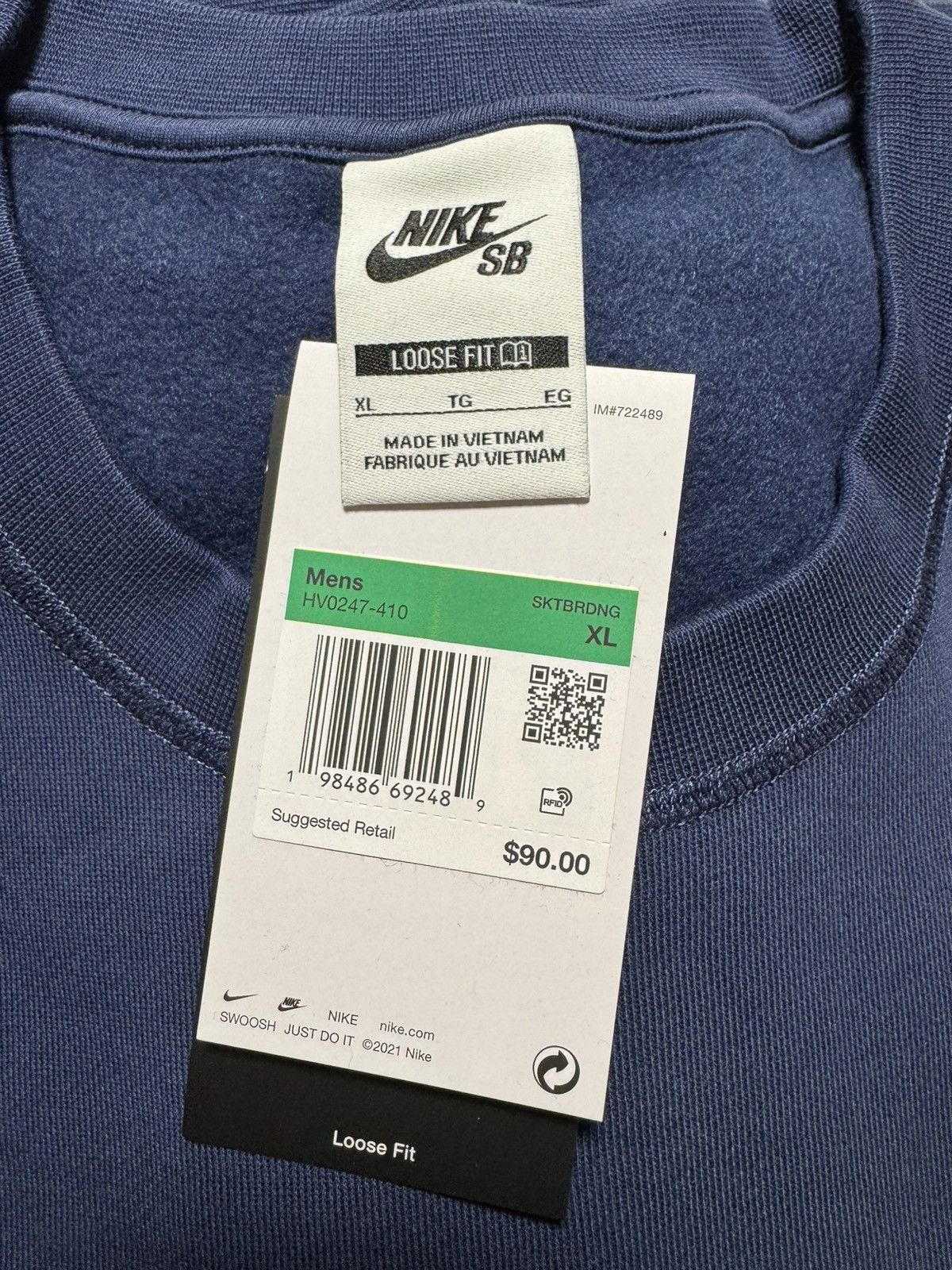 Nike SB Nike SB x Eric Koston - Fleece Skate Crew Midnight Navy Size US XL / EU 56 / 4 - 5 Thumbnail