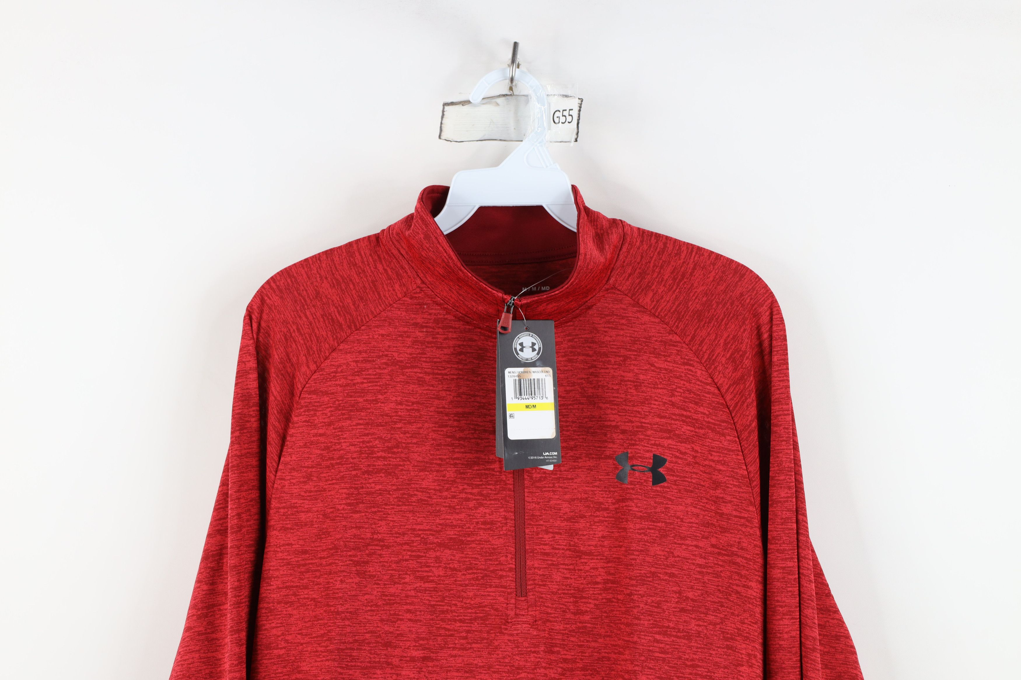 Under Armour New Under Armour Half Zip Pullover Jacket Top Heather Red Size US M / EU 48-50 / 2 - 2 Thumbnail