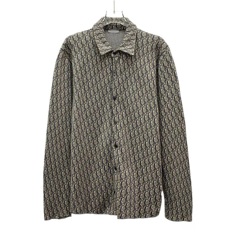 Dior Dior Grey-brown logo jacquart full-print cotton lapel sing Size US S / EU 44-46 / 1 - 1 Thumbnail