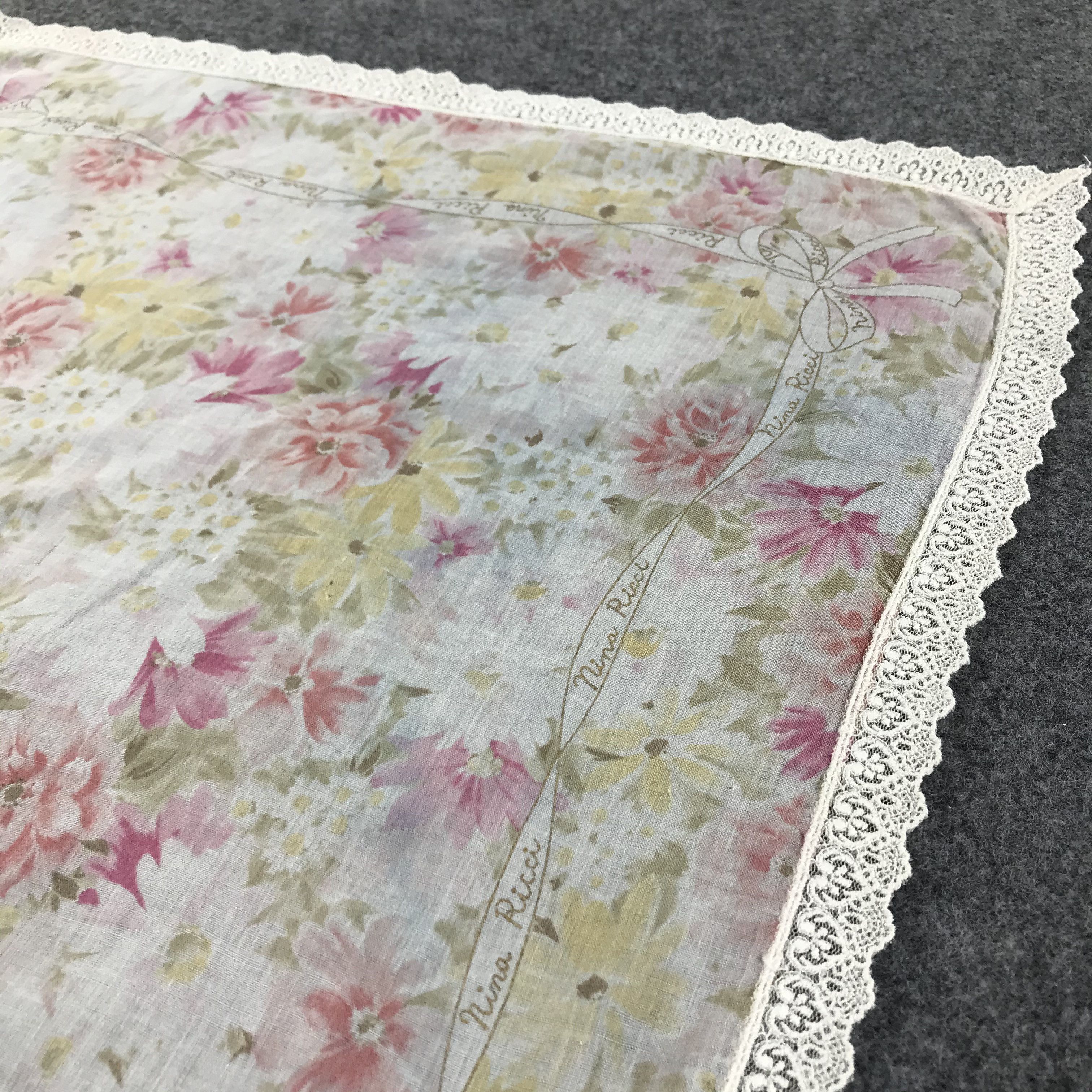 Nina Ricci Nina Ricci Floral Handkerchief Neckerchief Bandana H181 Size ONE SIZE - 11 Thumbnail
