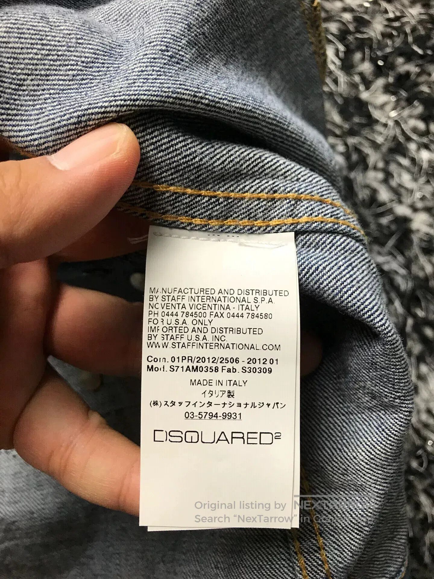 Dsquared2 dsquared2 leather sleeve denim jacket. Size US L / EU 52-54 / 3 - 6 Thumbnail
