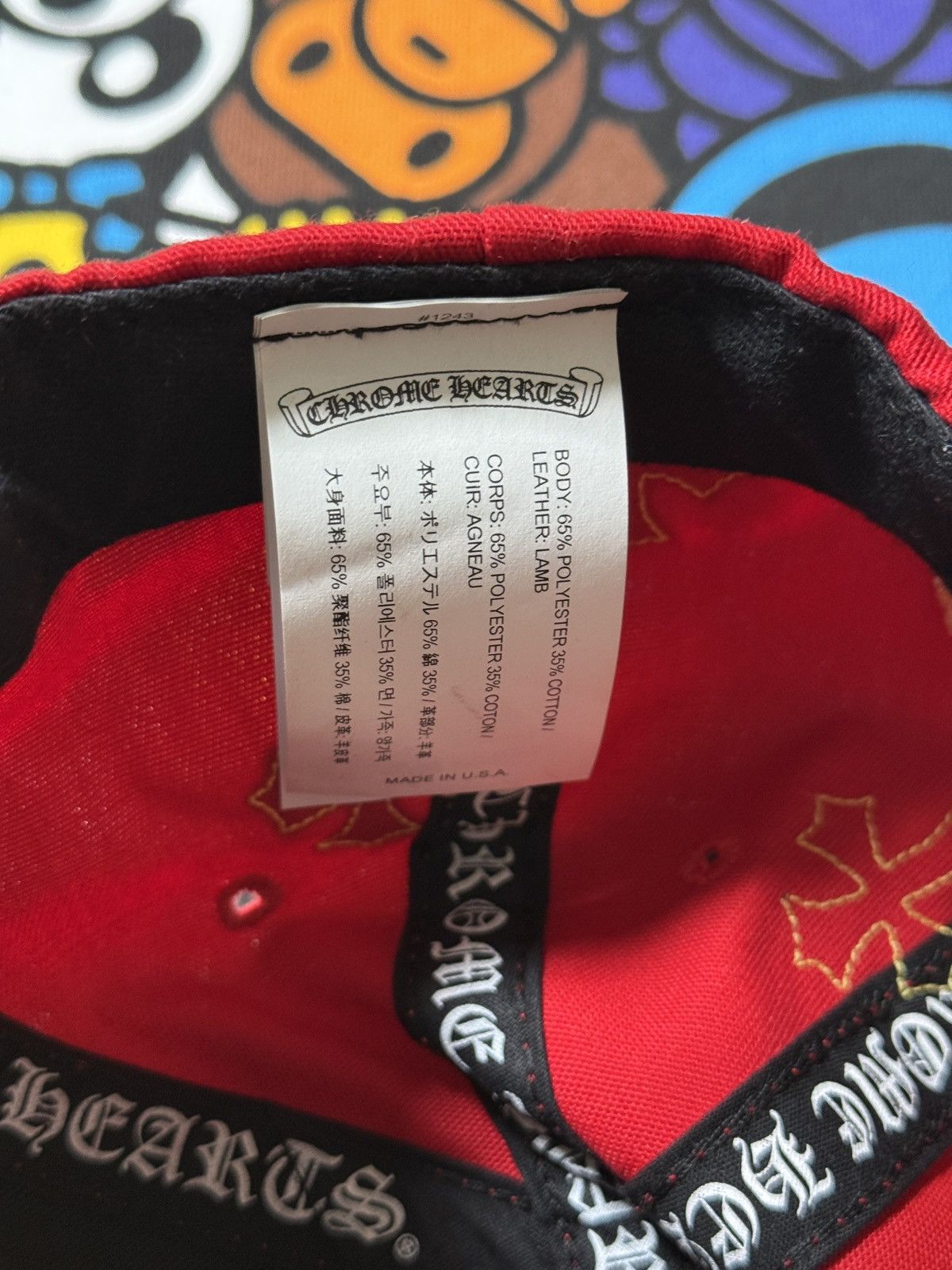 Chrome Hearts Chrome Hearts Red Embroidered Cross Patches Snapback Hat Size ONE SIZE - 6 Thumbnail