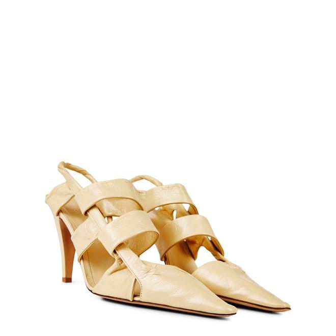 Bottega Veneta Bottega Veneta Point Stiletto Heel Slingbacks in Cream Size US 8.5 / IT 38.5 - 3 Thumbnail
