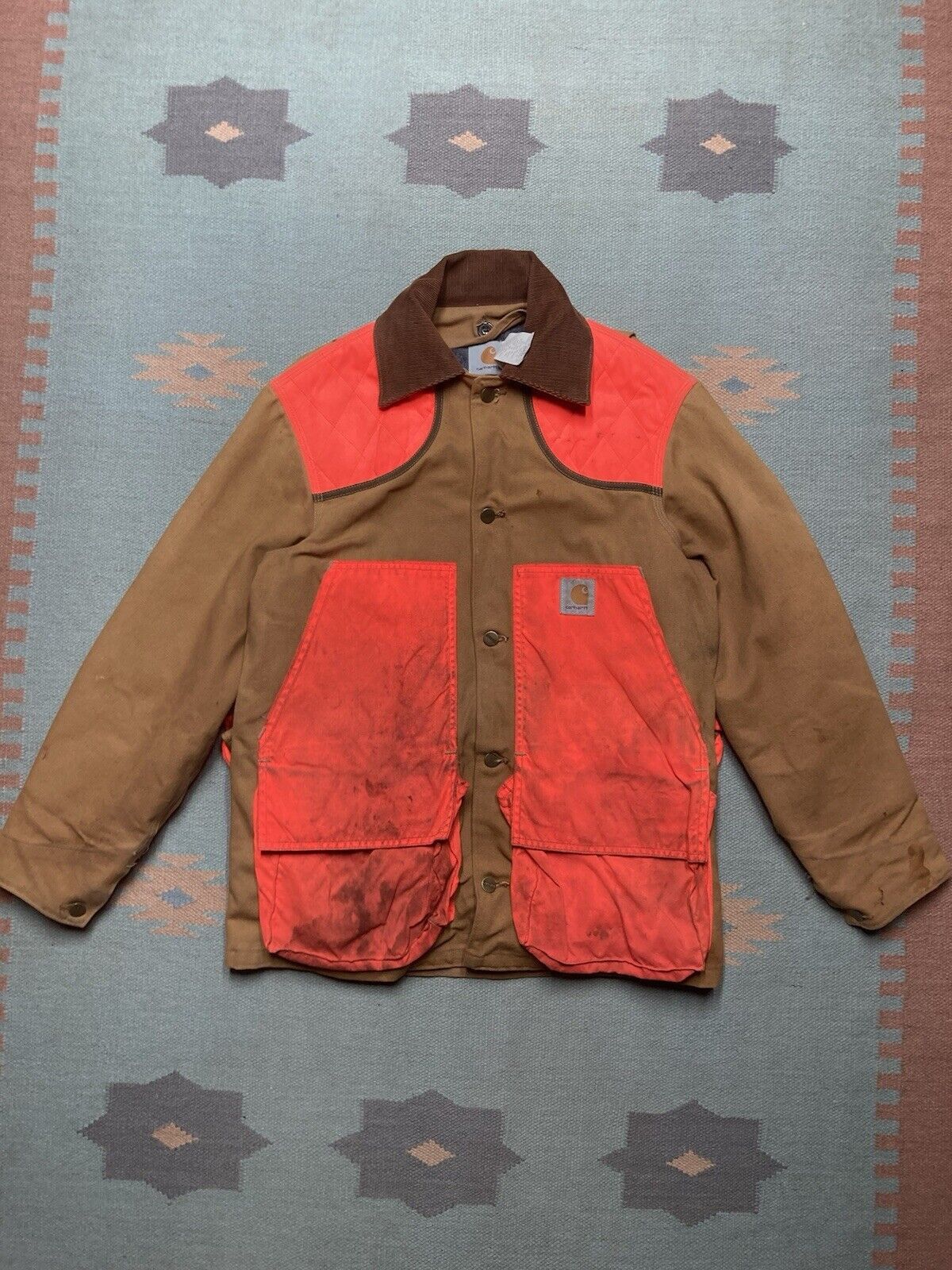 Carhartt × Vintage Vtg carhartt canvas jacket CB950 hunting coat hi vis blaze M Size US M / EU 48-50 / 2 - 1 Thumbnail