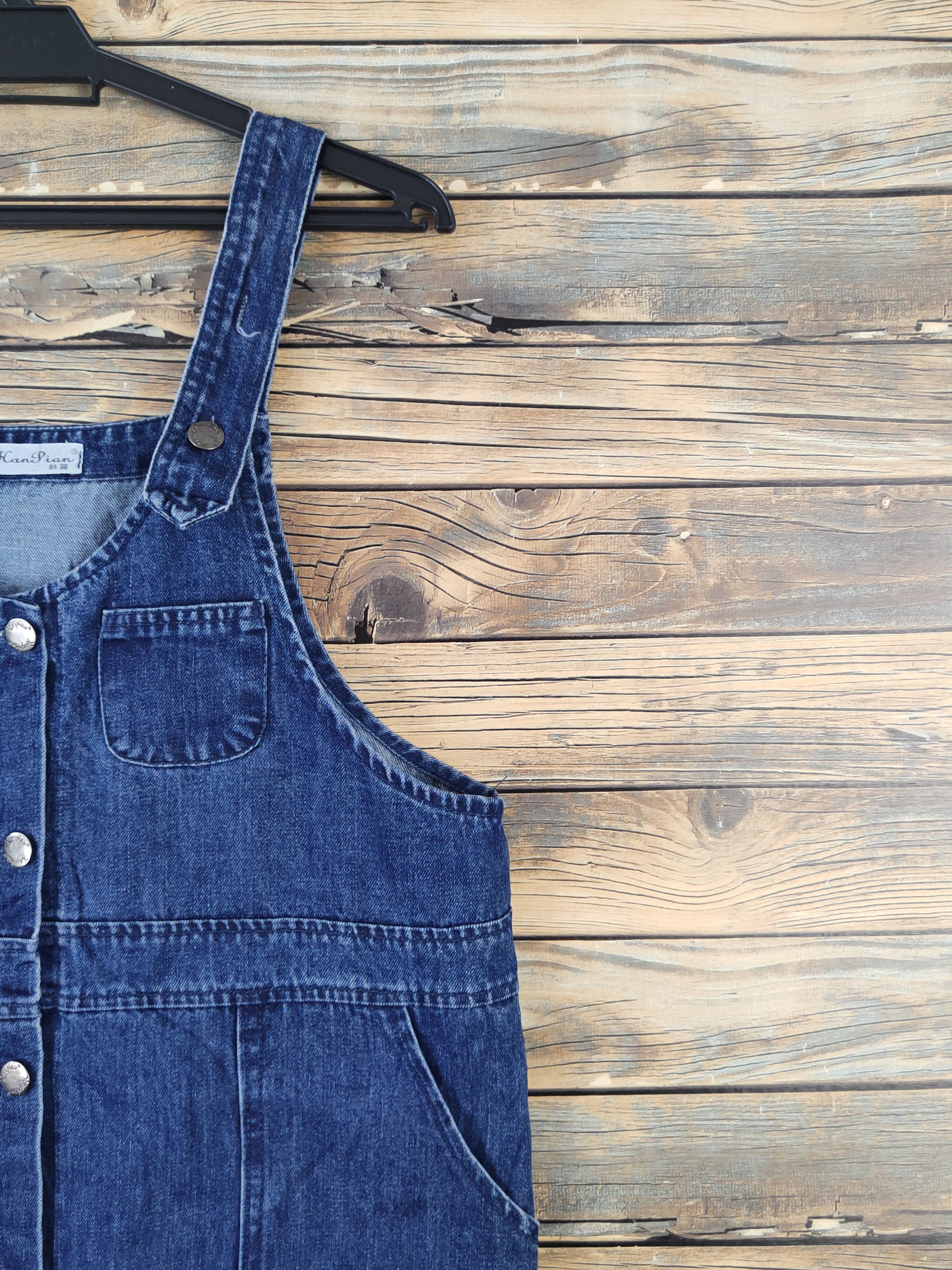 Japanese Brand × Vintage Avant Garde Fashion by Han Pian Blue Denim Skirt Jumpsuits Size 40" / US 18 - 4 Thumbnail