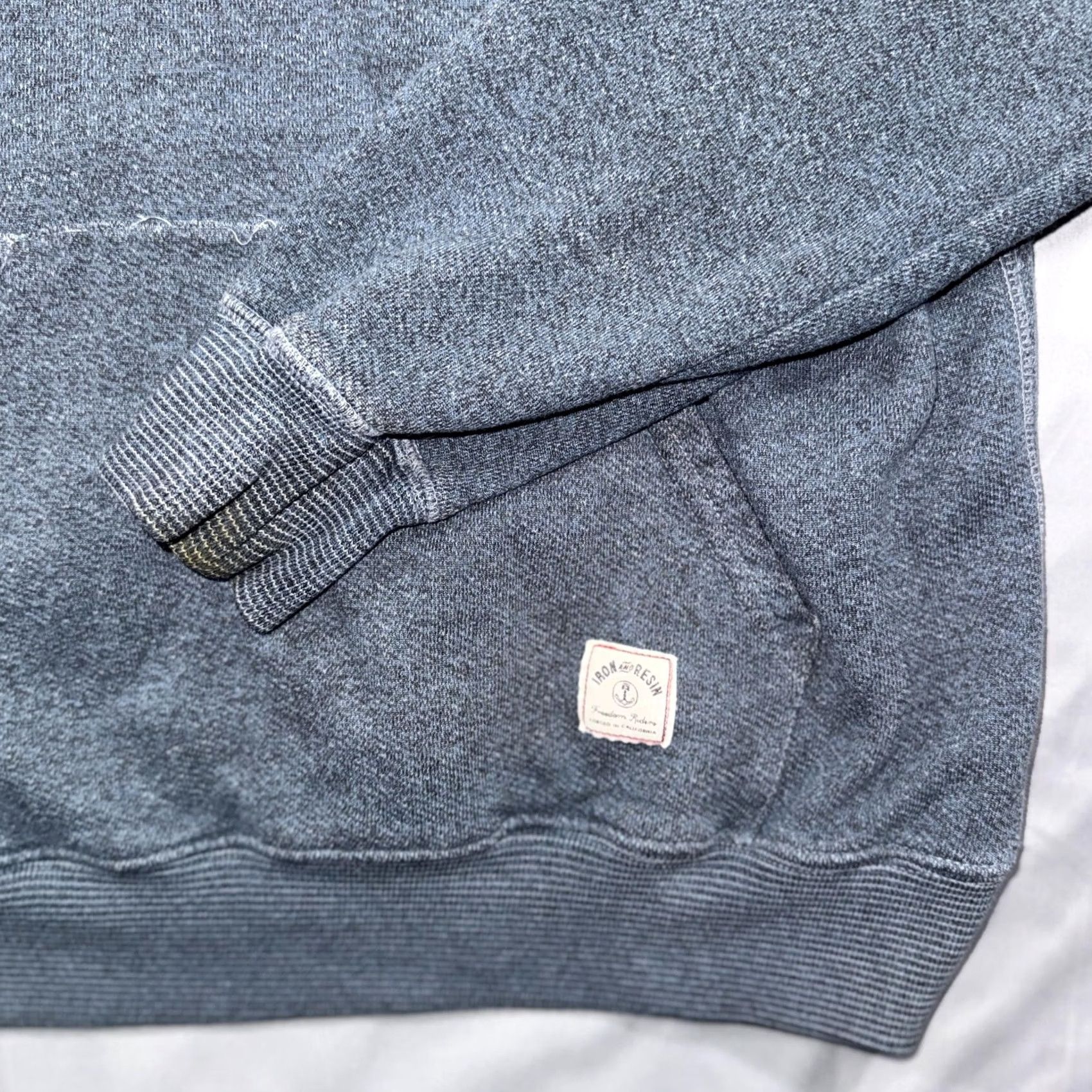 KangaROOS Iron & Resin Hoodie Mens M Blue Henley Kangaroo Pocket Knit Pullover Henley Hooded Sweatshirt Regular Crew Neck Long Sleeve Front Logo Pocket Size US M / EU 48-50 / 2 - 5 Thumbnail