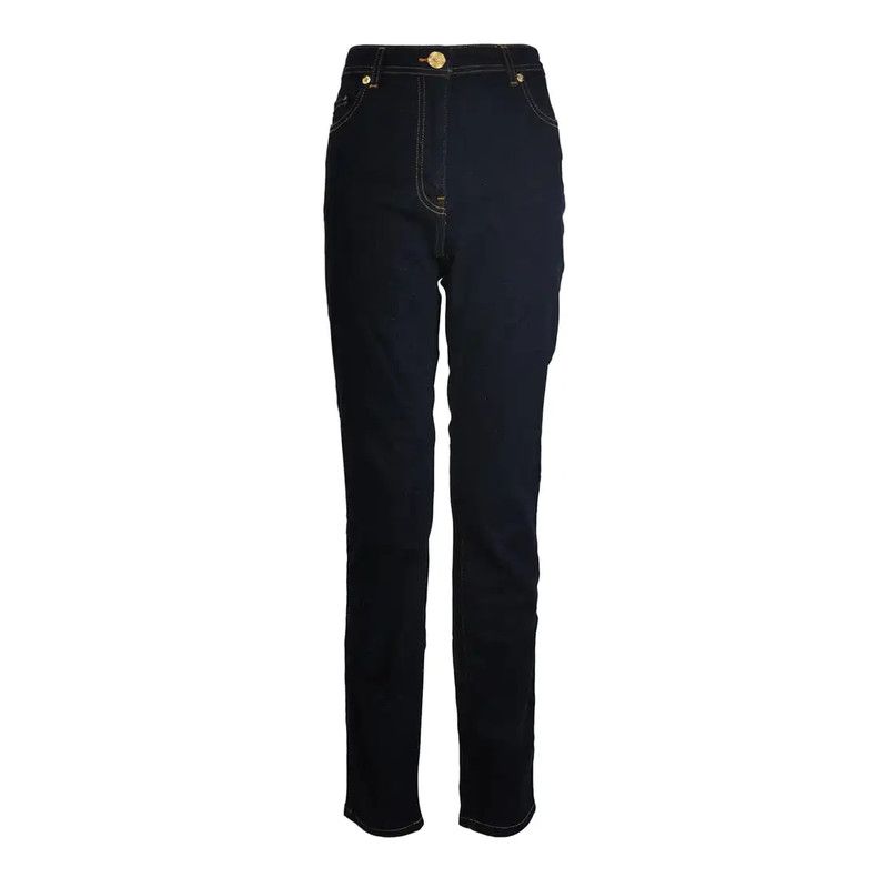 Versace Versace Dark Blue Embroidered Medusa Casual Pants 0089 Size 27" / US 4 / IT 40 - 1 Thumbnail