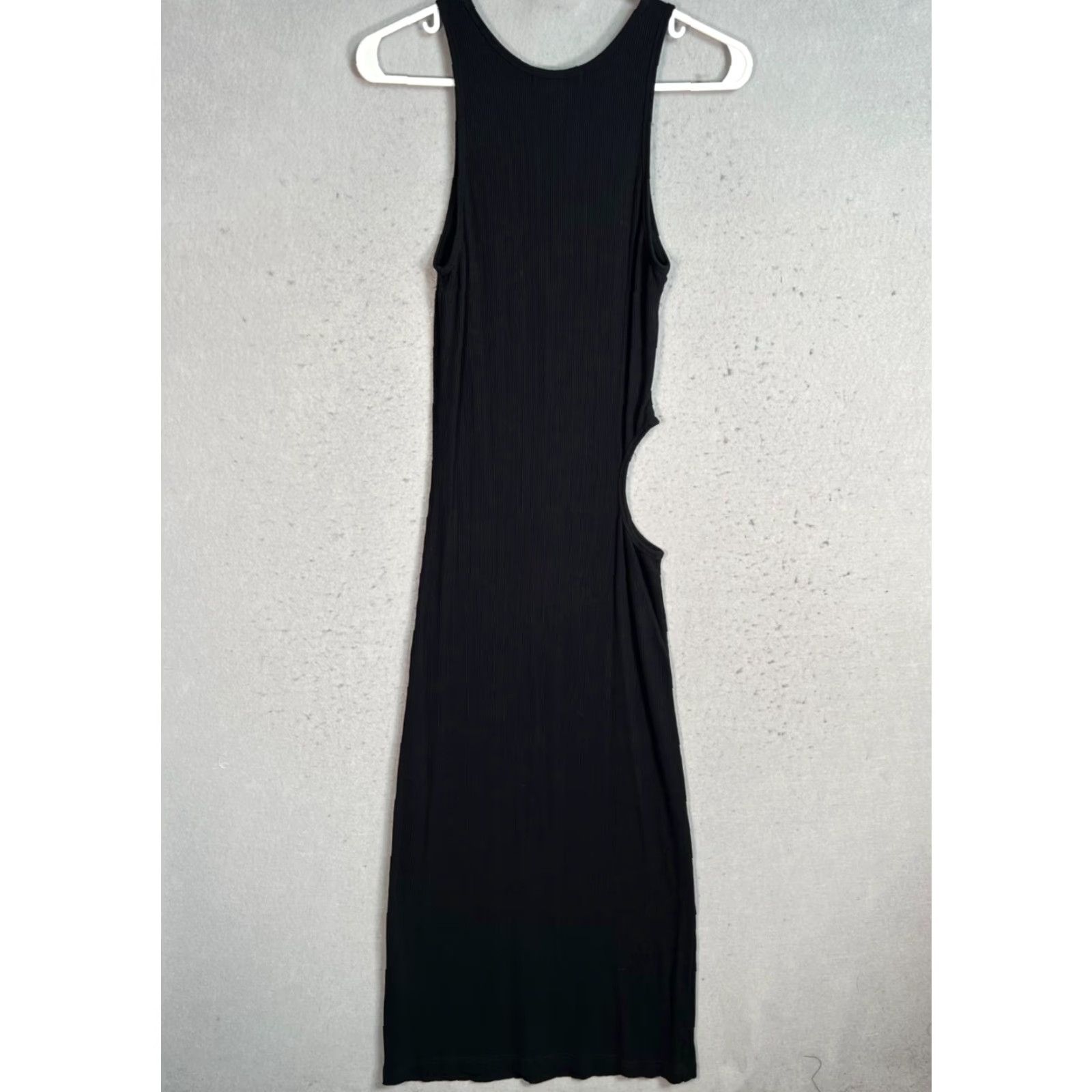 Sandy Liang Sandy Liang Black Ribbed Cut-Out Maxi Dress Sleeveless Adult Medium Womens Size M / US 6-8 / IT 42-44 - 2 Thumbnail