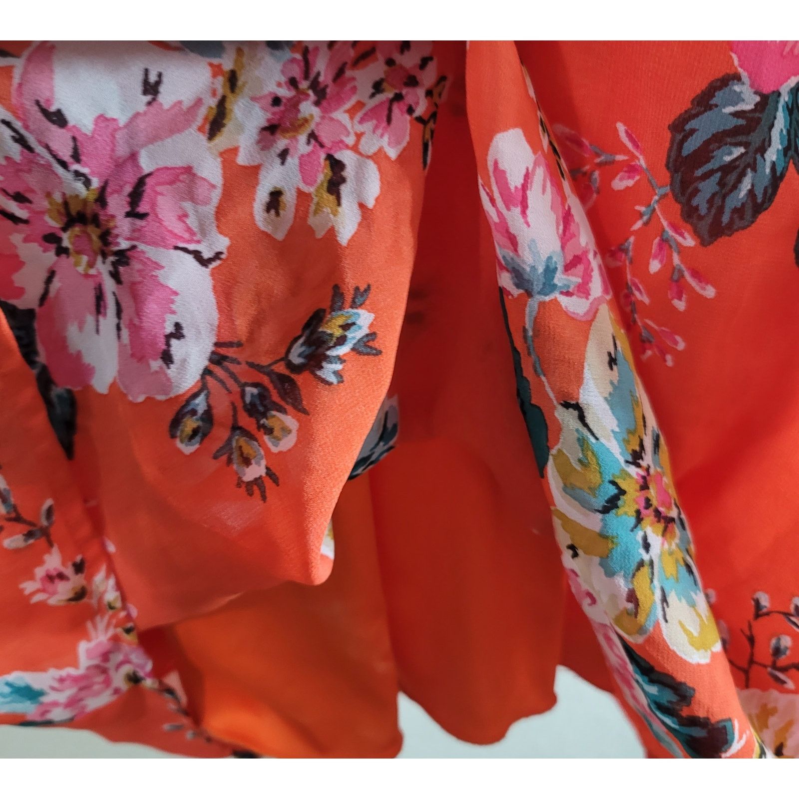 Other Speechless Orange Floral Babydoll Dress M Crochet Bodice Size M / US 6-8 / IT 42-44 - 6 Thumbnail