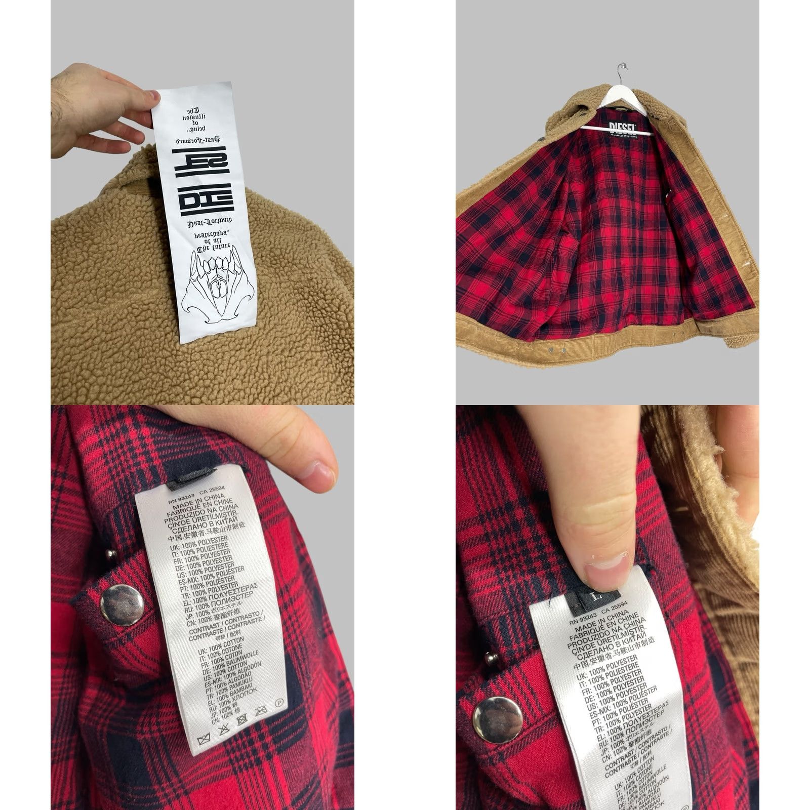 Diesel Diesel Jacket Sherpa Oversized Women L Beige Size L / US 10 / IT 46 - 9 Thumbnail