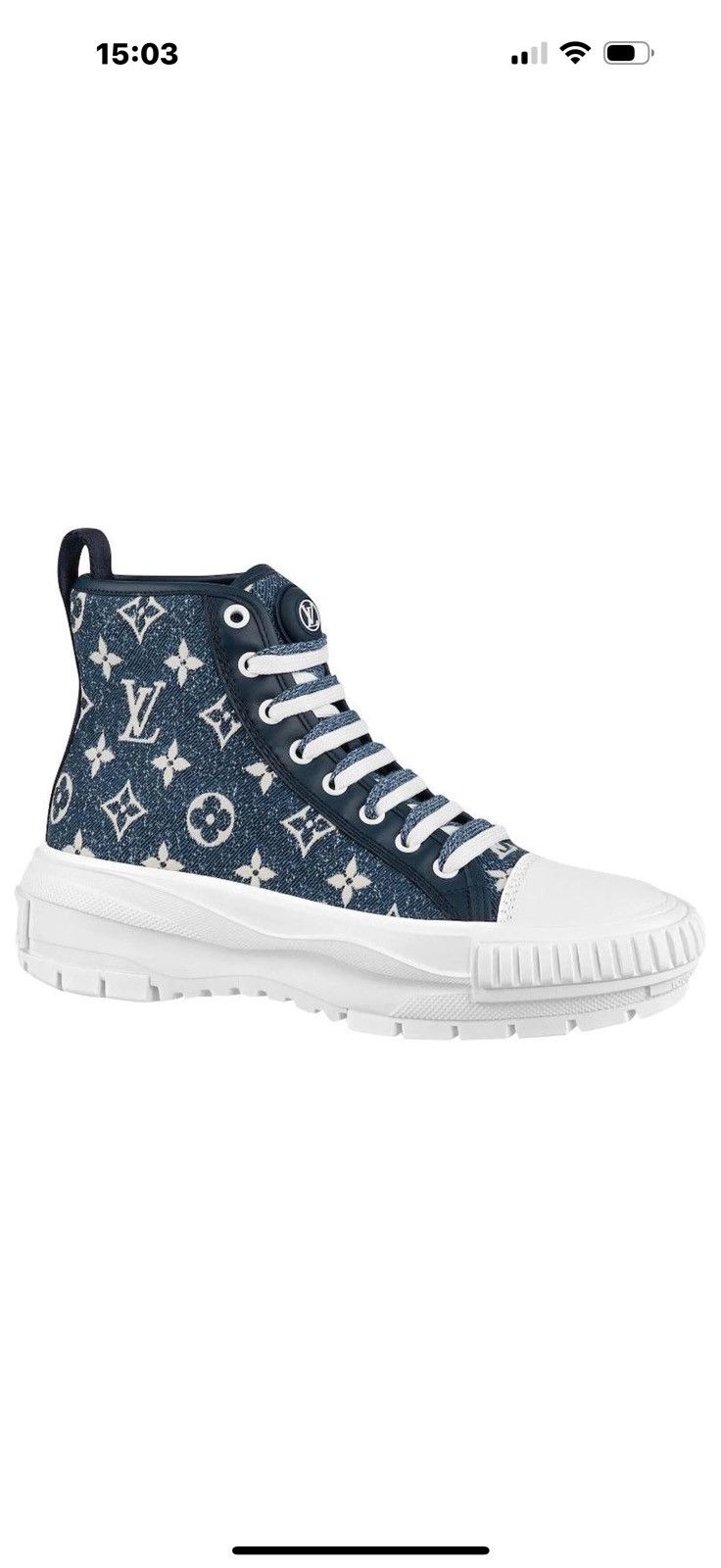 Louis Vuitton Louis Vuitton Squad Snickers Boot Monogram Denim NavyBlue Size US 8 / IT 38 - 1 Thumbnail