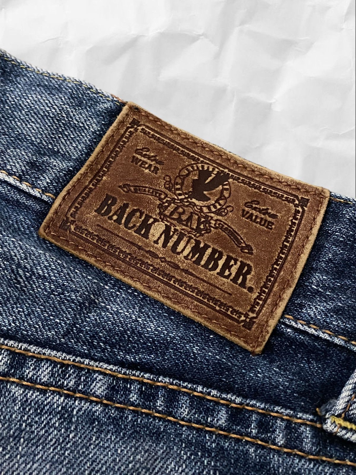 If Six Was Nine × Japanese Brand × Vintage Back Number Japan Distressed Dark Blue Wash Denim Jeans Size US 34 / EU 50 - 14 Thumbnail