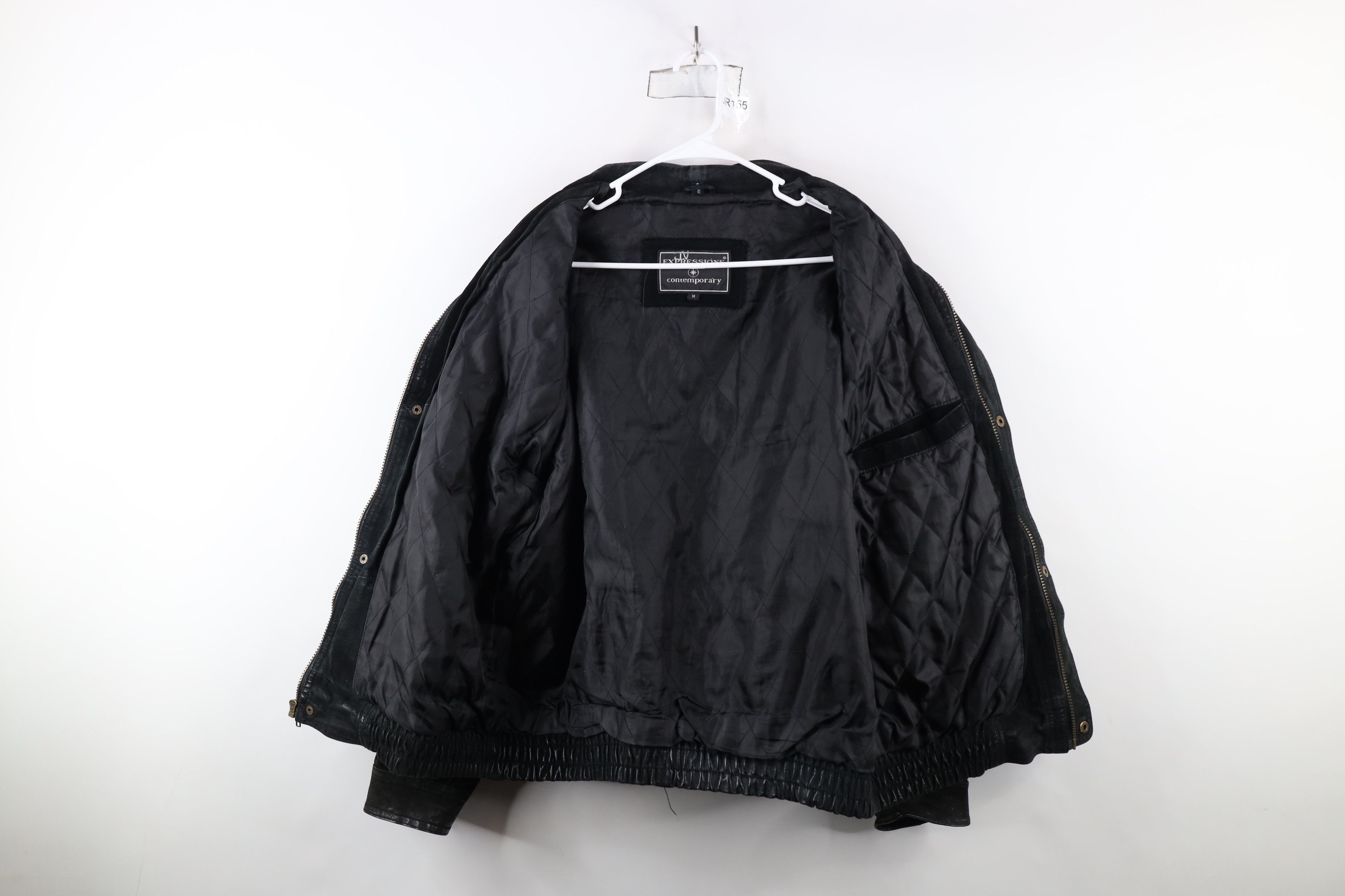 Vintage Vintage 90s Streetwear Suede Leather Bomber Jacket Black Size US M / EU 48-50 / 2 - 9 Thumbnail