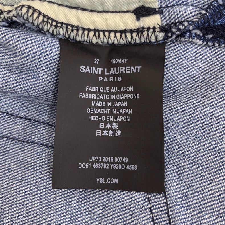 Saint Laurent Paris Saint Laurent Paris Dark blue striped cotton casual denim Size 27" / US 4 / IT 40 - 6 Thumbnail