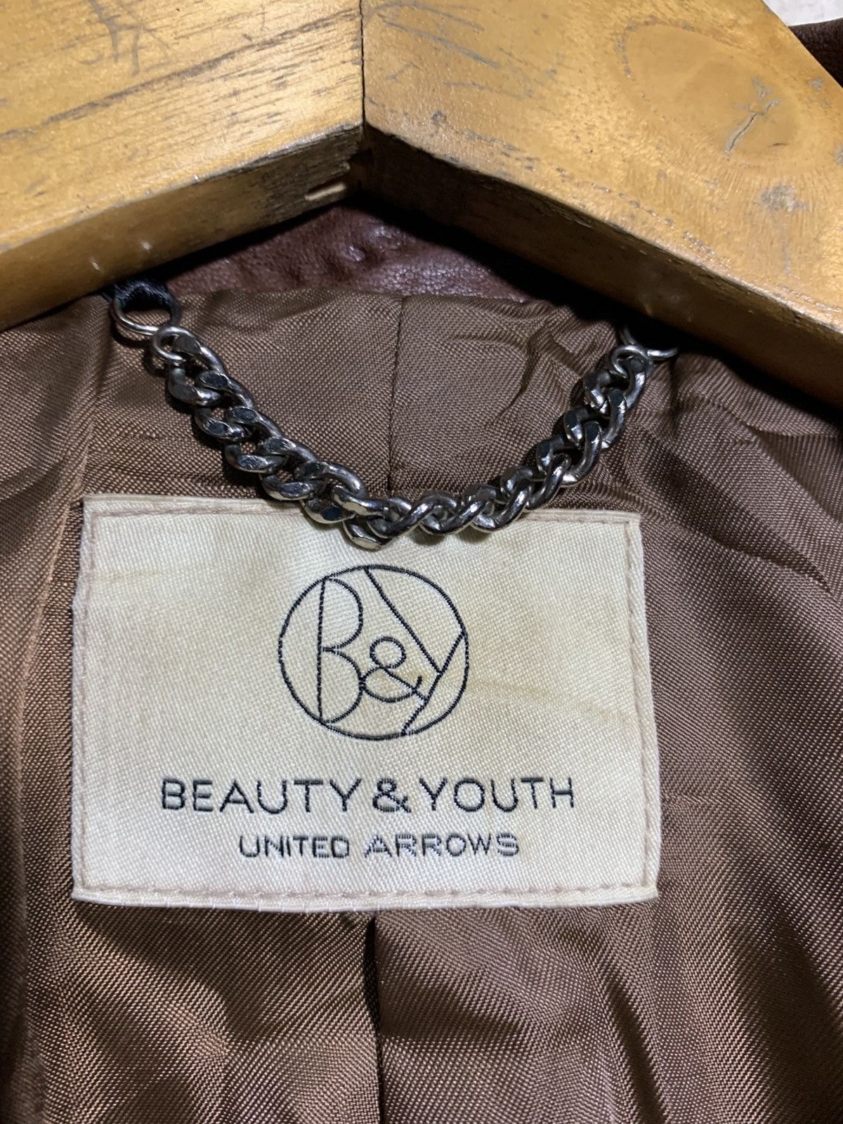 BEAUTY&YOUTH × United Arrows 🔥UTD ARROW SHEEPSKIN LEATHER BIKER JACKETS Size US M / EU 48-50 / 2 - 7 Thumbnail