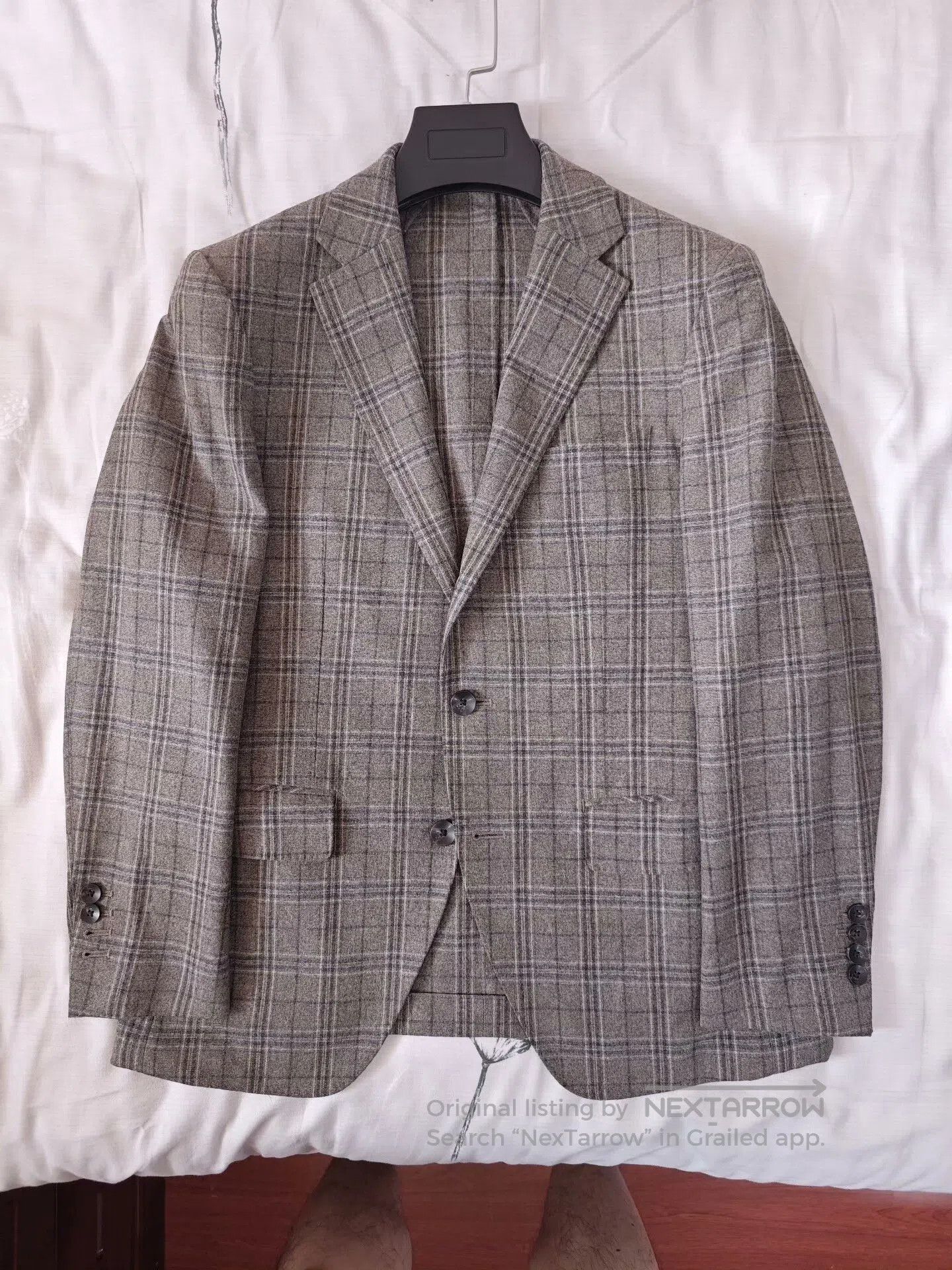 Alfredo Bannister Custom Italian Gray Wool Suit Jacket. Size US S / EU 44-46 / 1 - 5 Thumbnail