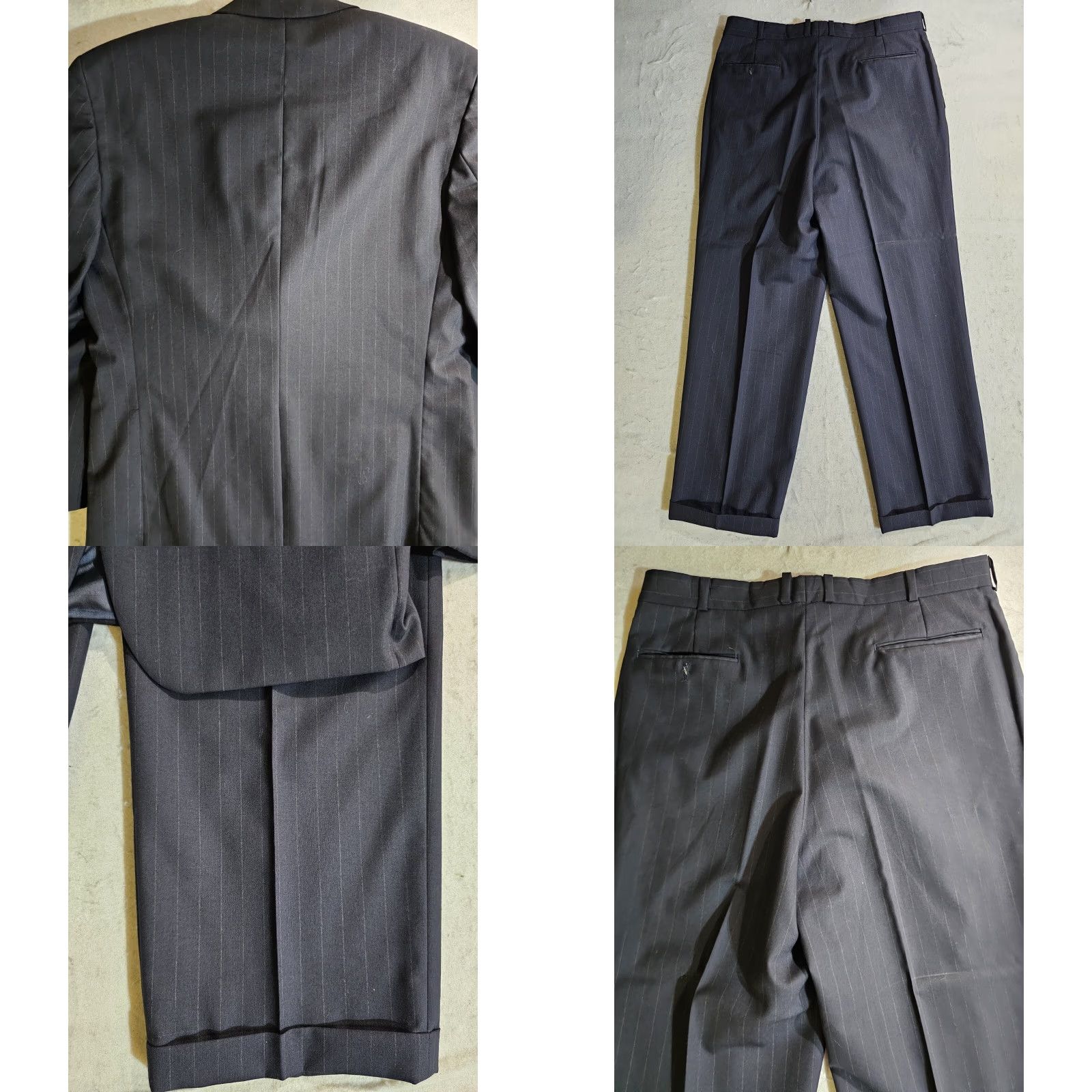 Chaps VINTAGE CHAPS By RALPH LAUREN 100% Wool Blue Pin Striped Suit Mens 42 Regular 34x30 Pants Size 42R - 8 Thumbnail