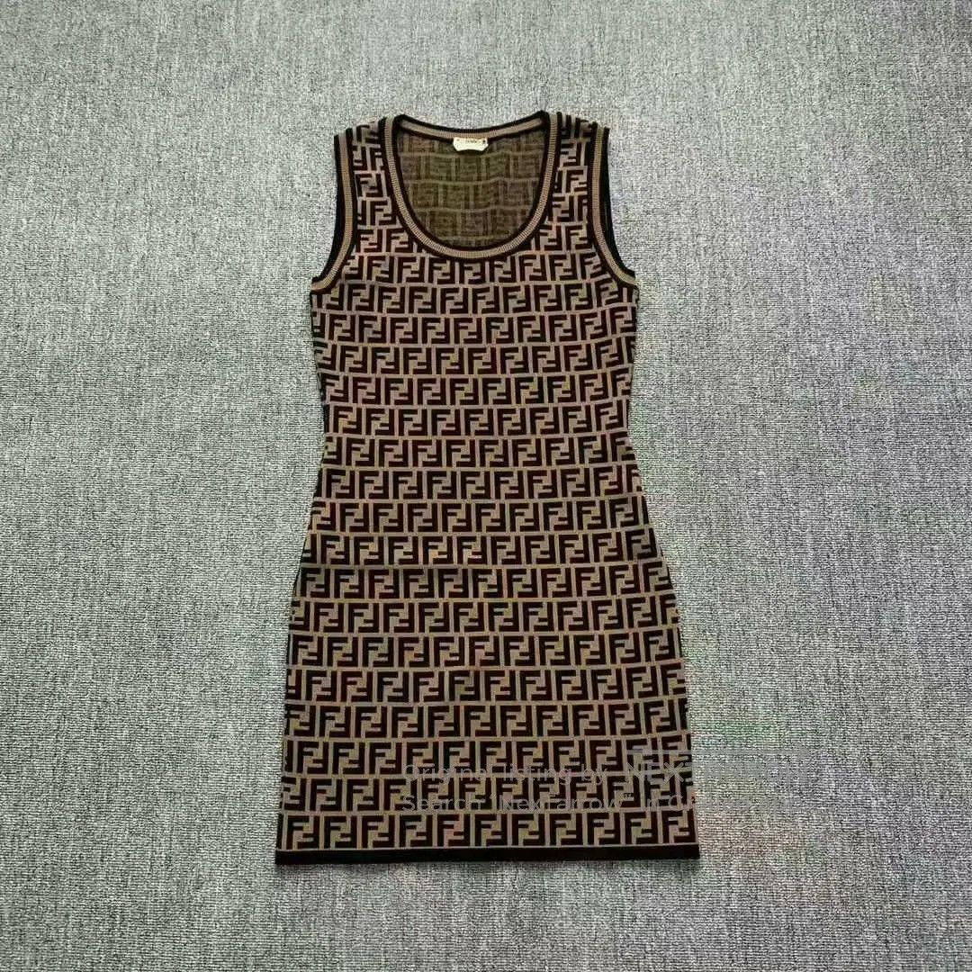 Fendi fendi double f knit dress in brown. Size L / US 10 / IT 46 - 1 Thumbnail