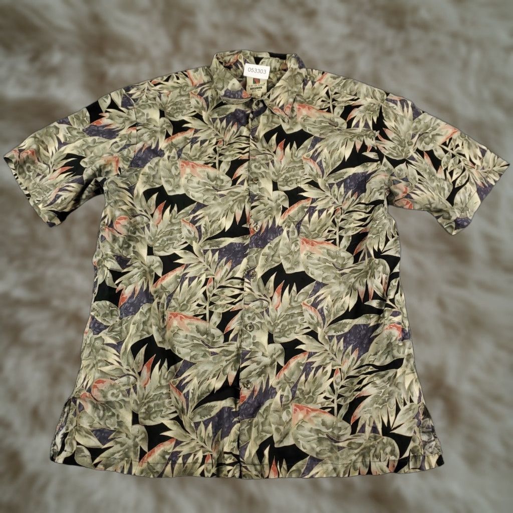 Tori Richard Tori Richard Shirt Mens XL Floral Hawaiian Button Up Short Sleeve Adult XL Brown Cotton Hawaiian Shirt Beach Aloha 1950s-Modern Mens Size US XL / EU 56 / 4 - 1 Thumbnail
