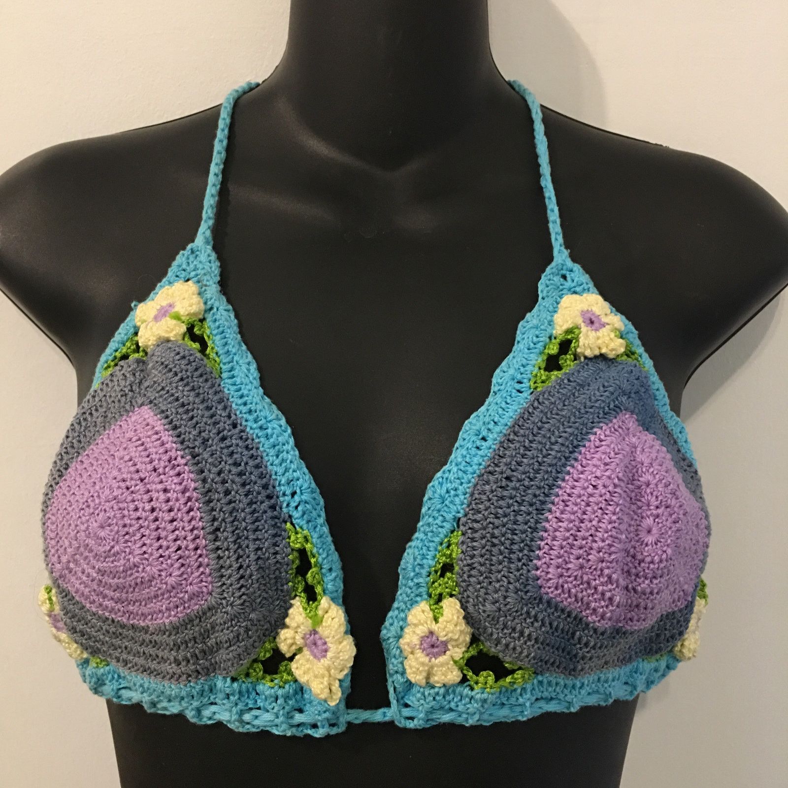 Other NWT GORGEOUS HANDMADE BOHO COTTON CROCHET BIKINI TOP L Size L / US 10 / IT 46 - 1 Thumbnail