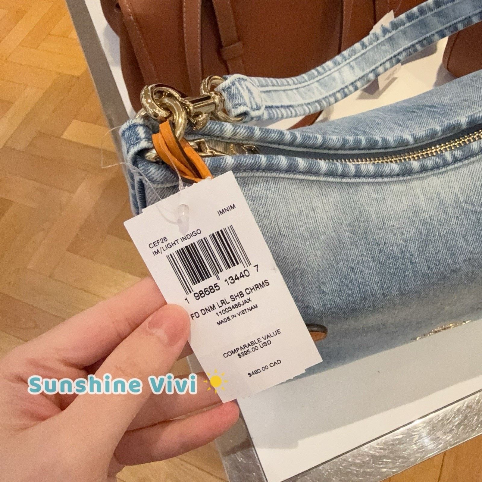 Coach NWT Coach CEF26 Laurel Shoulder Bag Loved Denim Charms Size ONE SIZE - 3 Thumbnail
