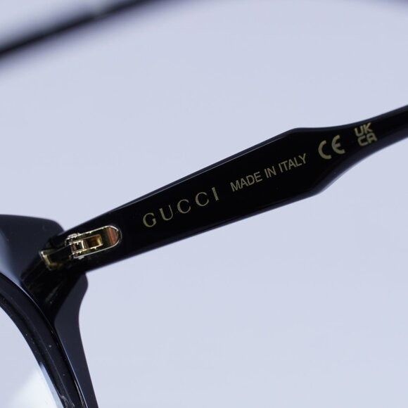 Gucci Gucci GG1299O 001 Eyeglasses Black 55mm Square Frame Size ONE SIZE - 7 Thumbnail