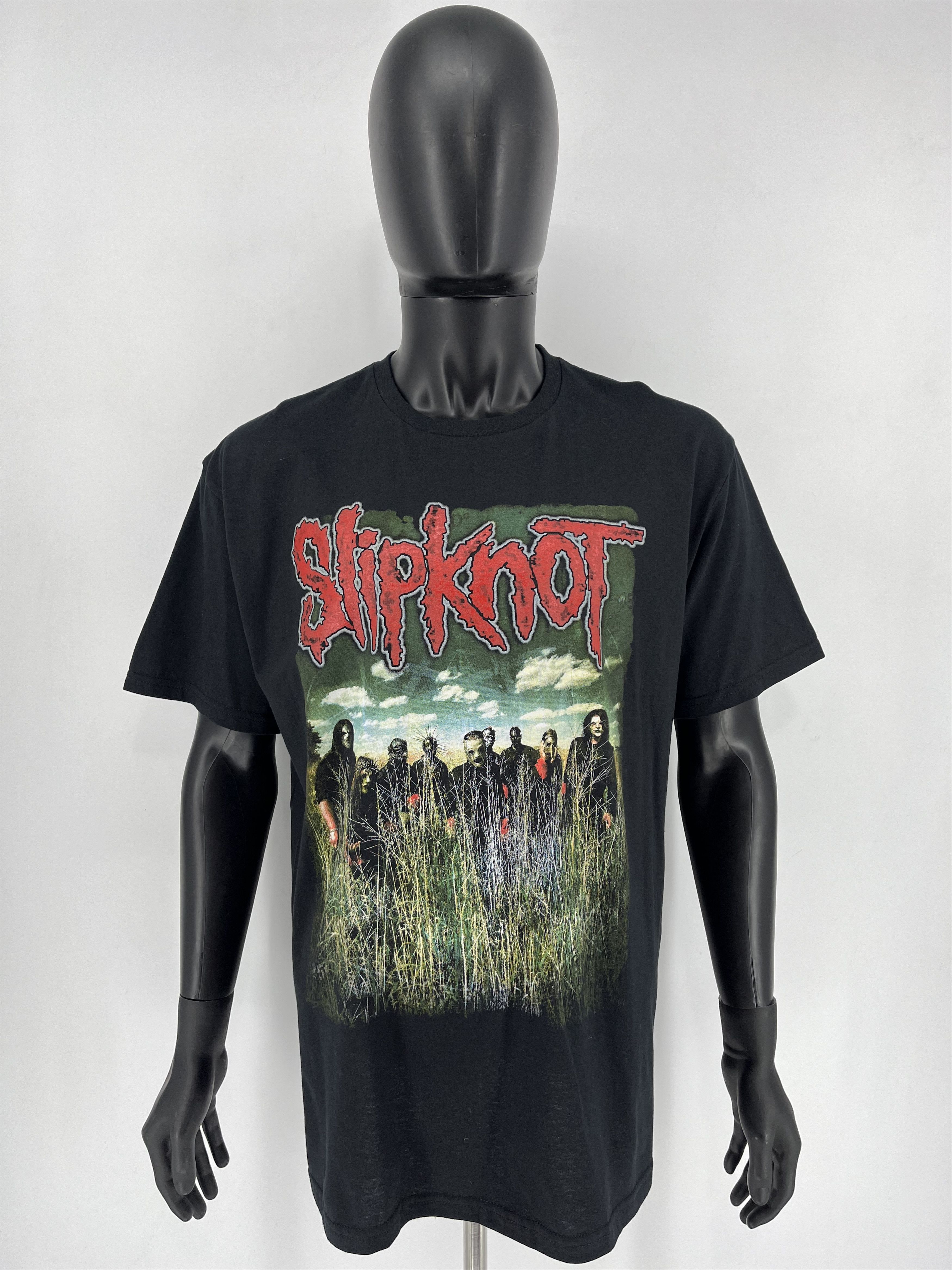Band Tees × Vintage Vintage Y2K SLIPKNOT Distressed Style Faded Band Horror Tee Size US XL / EU 56 / 4 - 2 Thumbnail