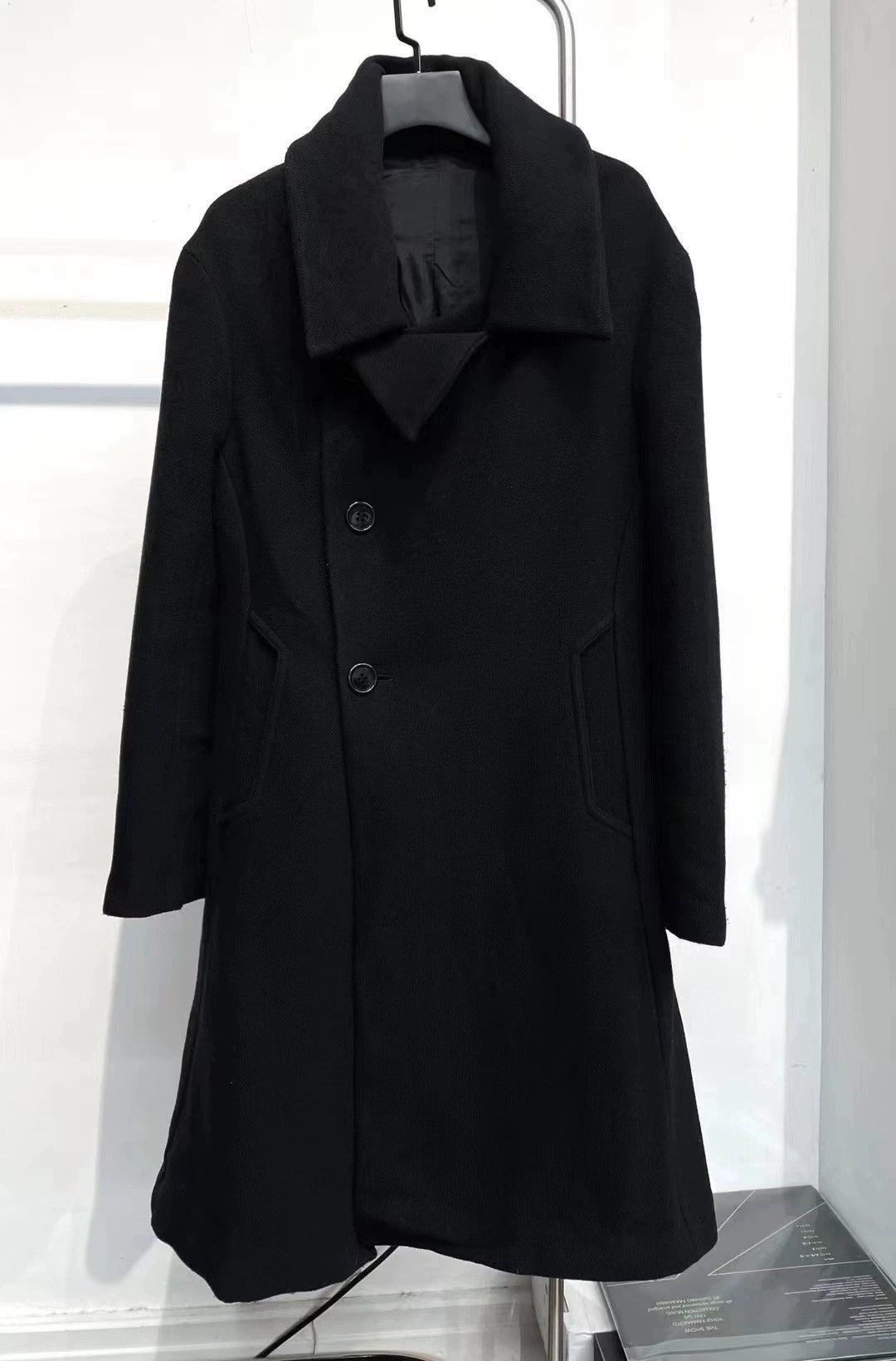Yohji Yamamoto Yohji Yamamoto 03aw Heavy Wool Deformed Collar Coat Size S / US 4 / IT 40 - 1 Thumbnail