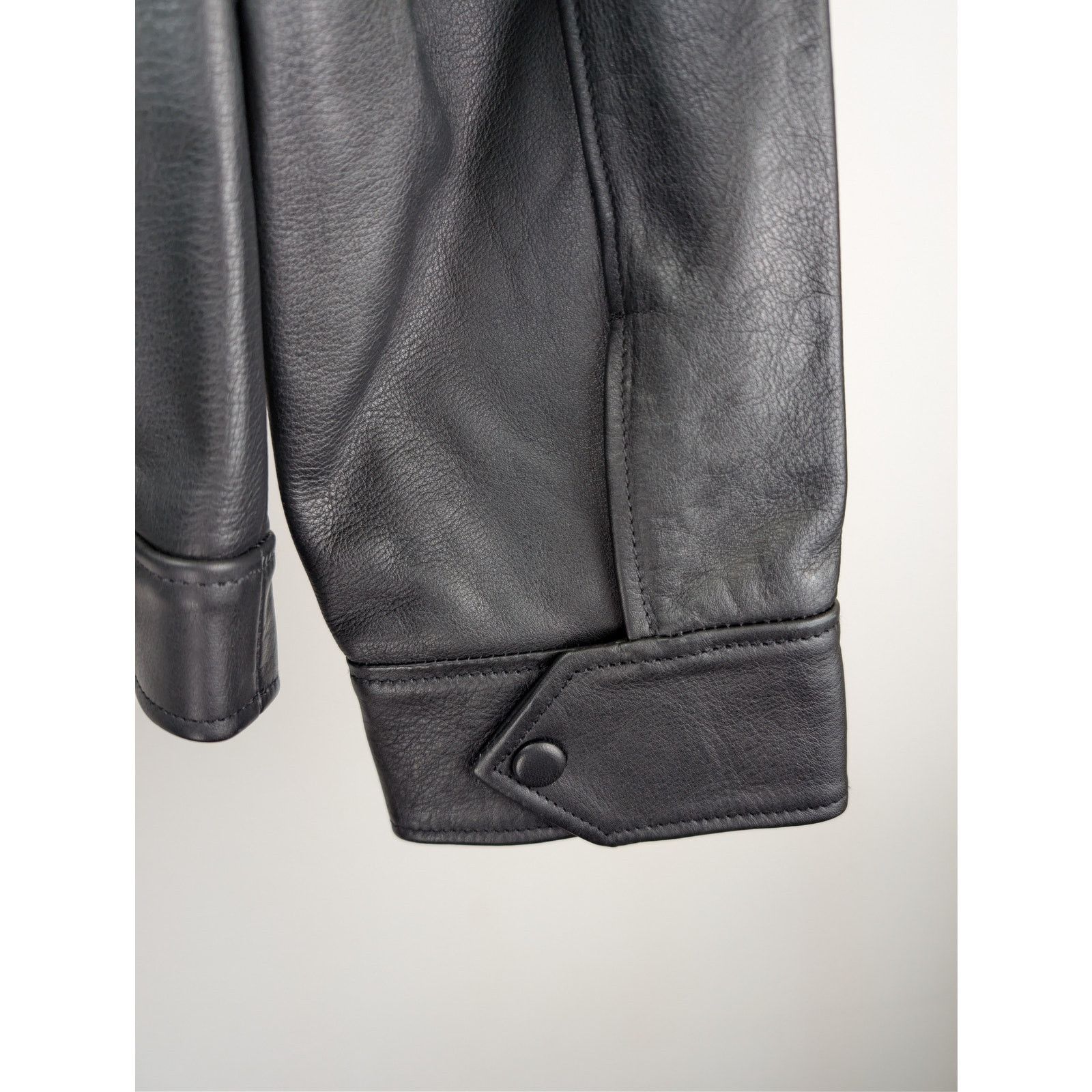 Officine Generale o1rshd1 Dafoe Bomber Grained Leather Jacket in Black Size US M / EU 48-50 / 2 - 15 Thumbnail