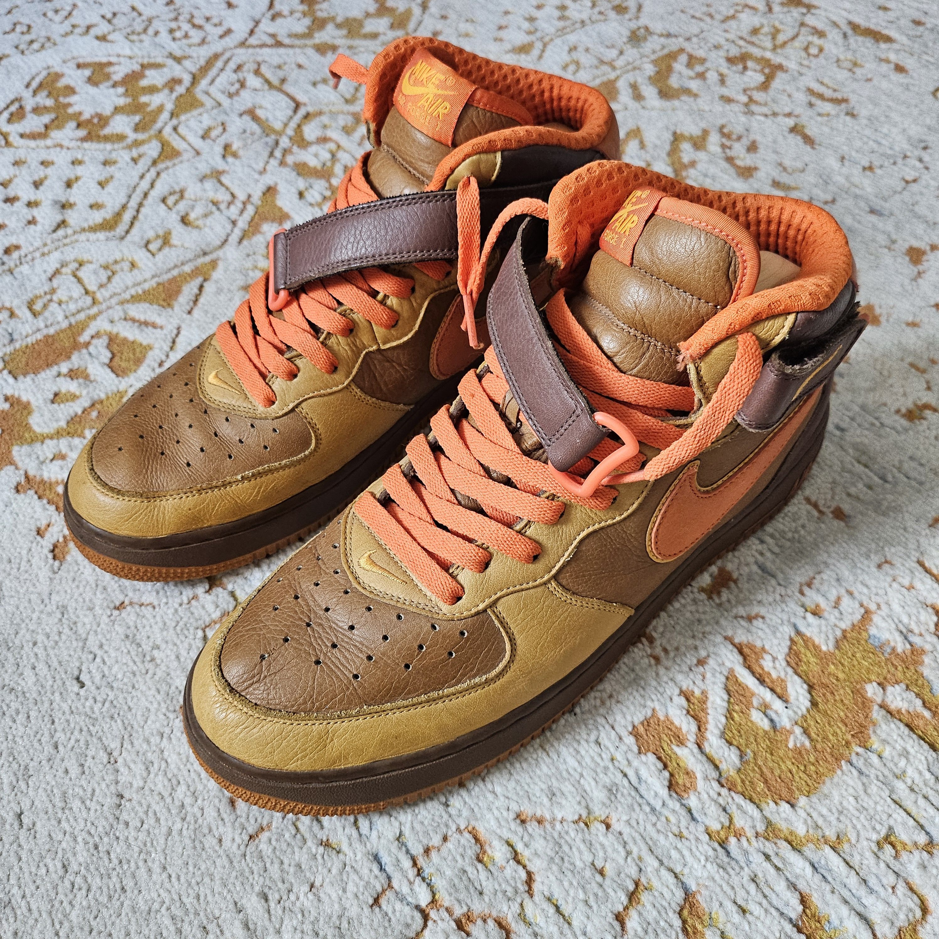image of Nike Air Force 1 Mid '06 Premium Qk Thanksgiving Size 11 Shoes in Orange, Men's