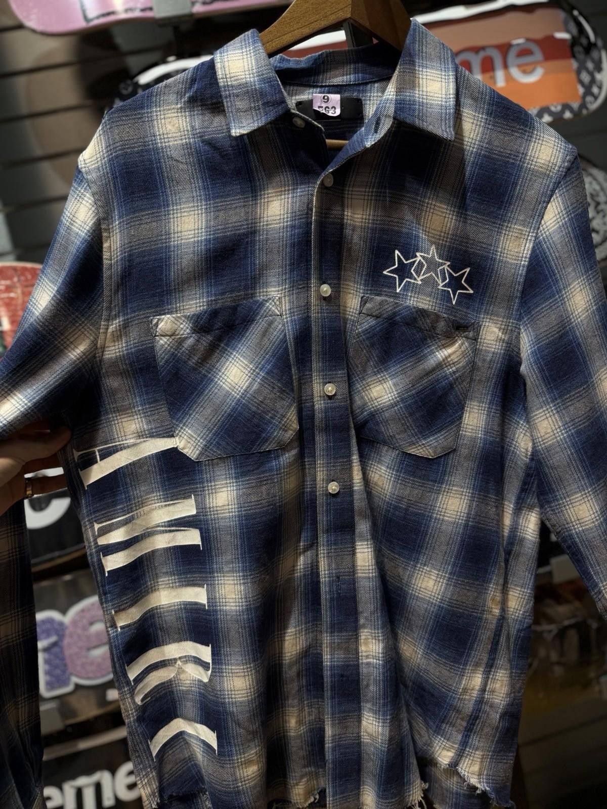 Amiri AMIRI Plaid Flannel Shirt Blue Black Star Men's Size Small Size US S / EU 44-46 / 1 - 6 Thumbnail