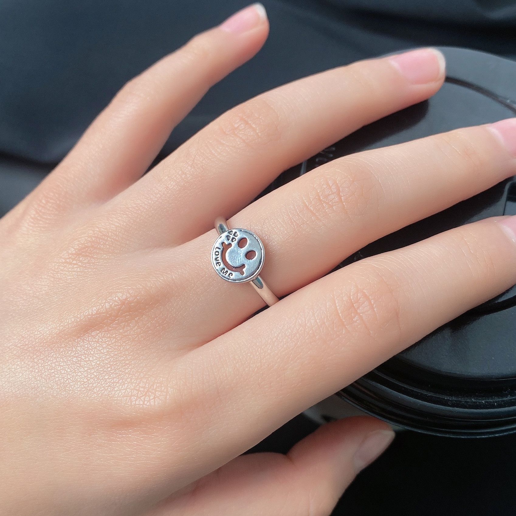 Jewelry Smile Vibe Jewelry Rings Open Size Chrome Ring (Size 7-13) Size ONE SIZE - 1 Thumbnail