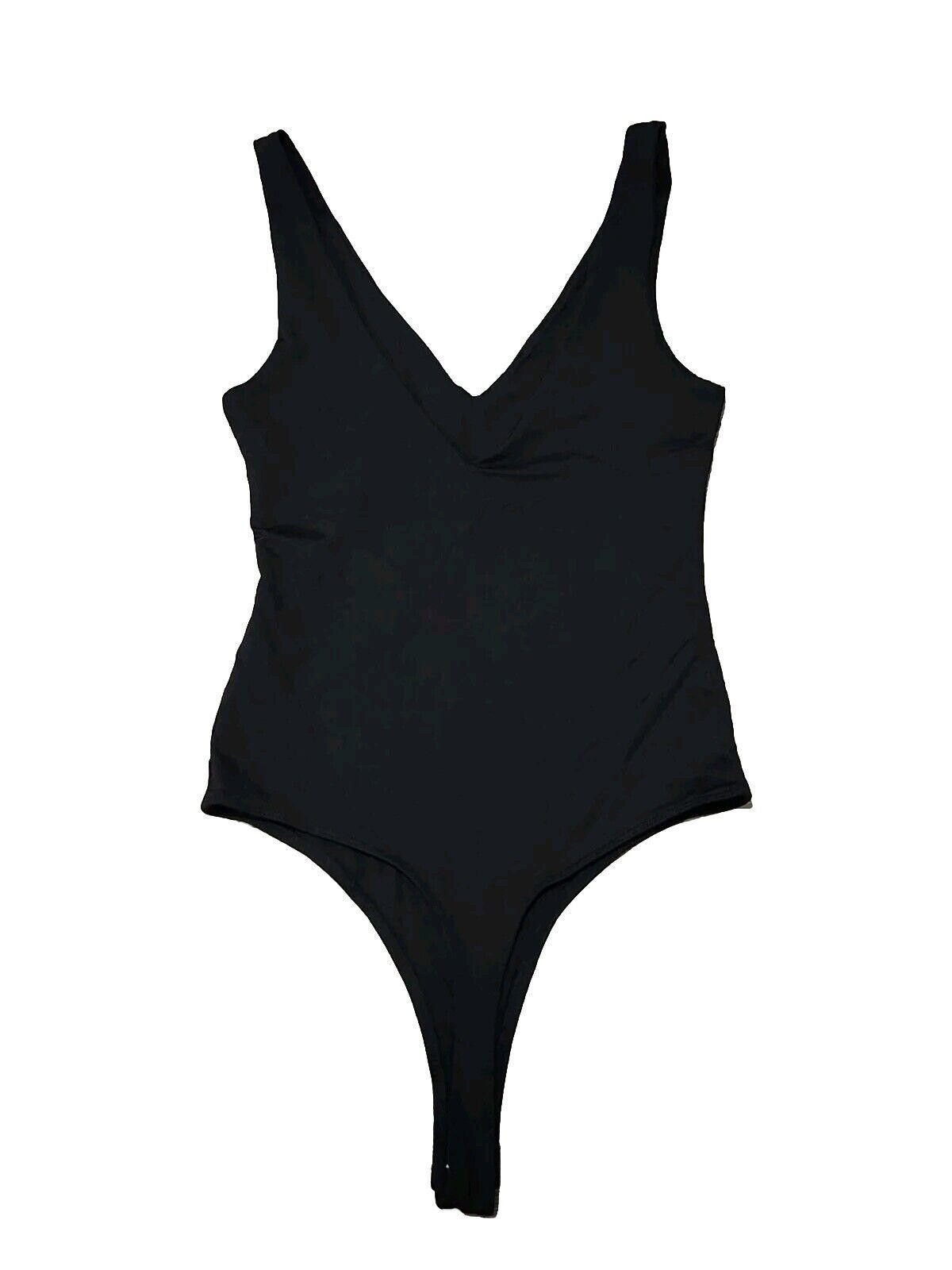 Forever 21 Forever 21 Body Suit Small Black Deep V Neck Tank Top Size S / US 4 / IT 40 - 2 Thumbnail