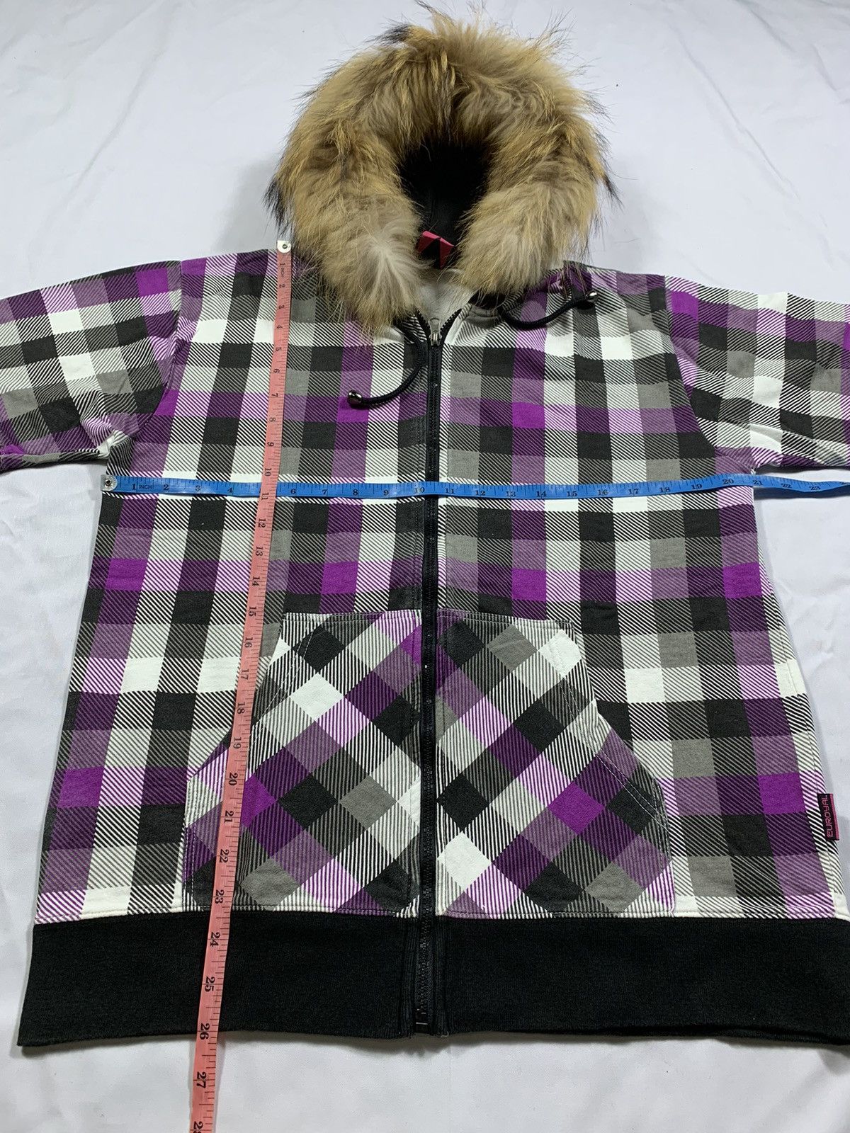 If Six Was Nine × Japanese Brand × Le Grande Bleu (L.G.B.) Japanese Euroyal Tartan Zip Fur Hoodie Size US L / EU 52-54 / 3 - 6 Thumbnail
