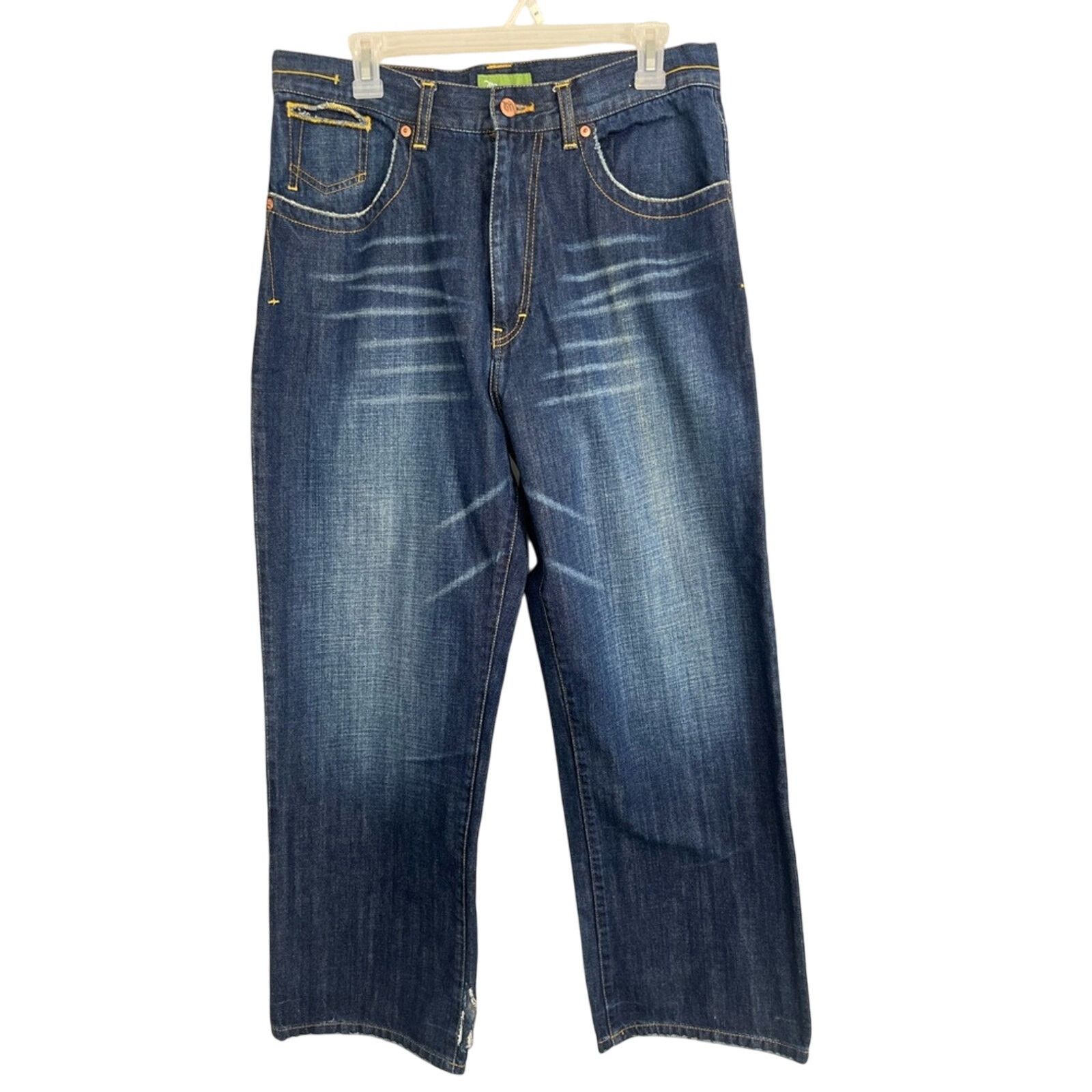 Vintage VTG Y2K Meezan Art Couture 34x29.5 Blue Jeans Blue Wide-Leg Size US 34 / EU 50 - 2 Thumbnail