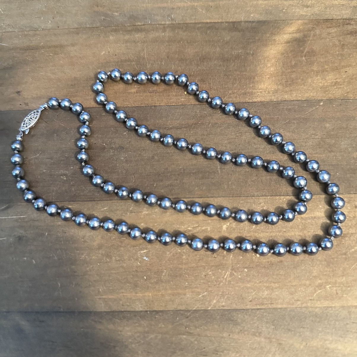 Vintage Vintage metallic silver glass pearl necklace Size ONE SIZE - 3 Thumbnail