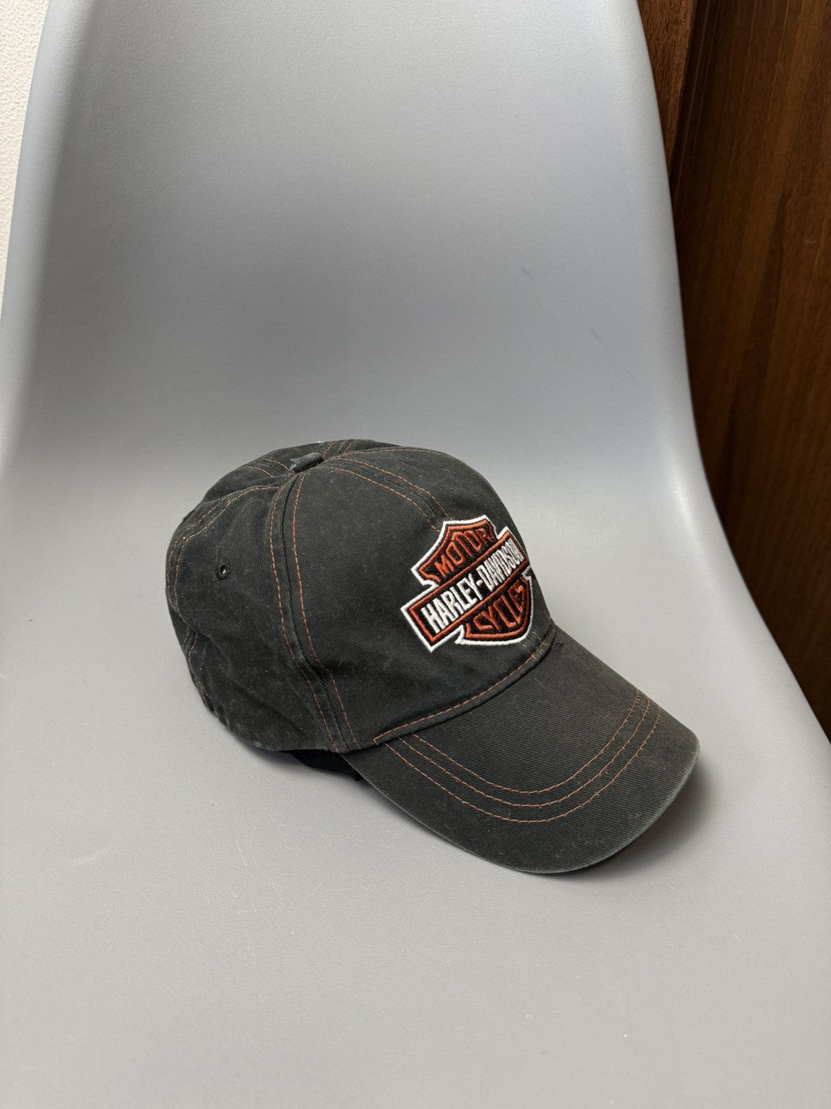 Harley Davidson Vintage Harley Davidson Denim Faded Flame Cap Y2K Size ONE SIZE - 3 Thumbnail