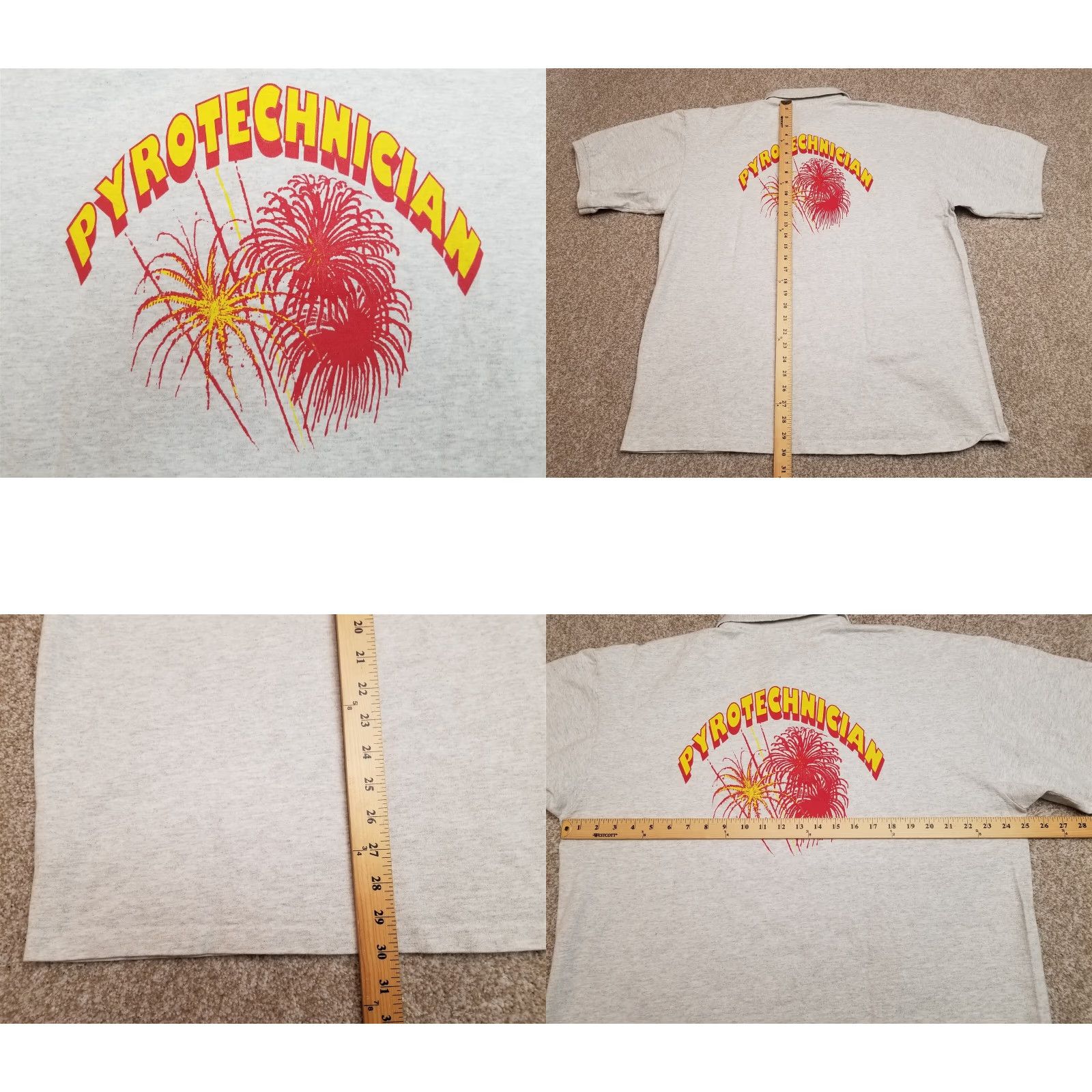 Vintage VINTAGE Pyrotechnician Polo Shirt Mens 2XL Gray Short Sleeve 100% Cotton Polo Shirt Casual Mens Size US XXL / EU 58 / 5 - 8 Thumbnail