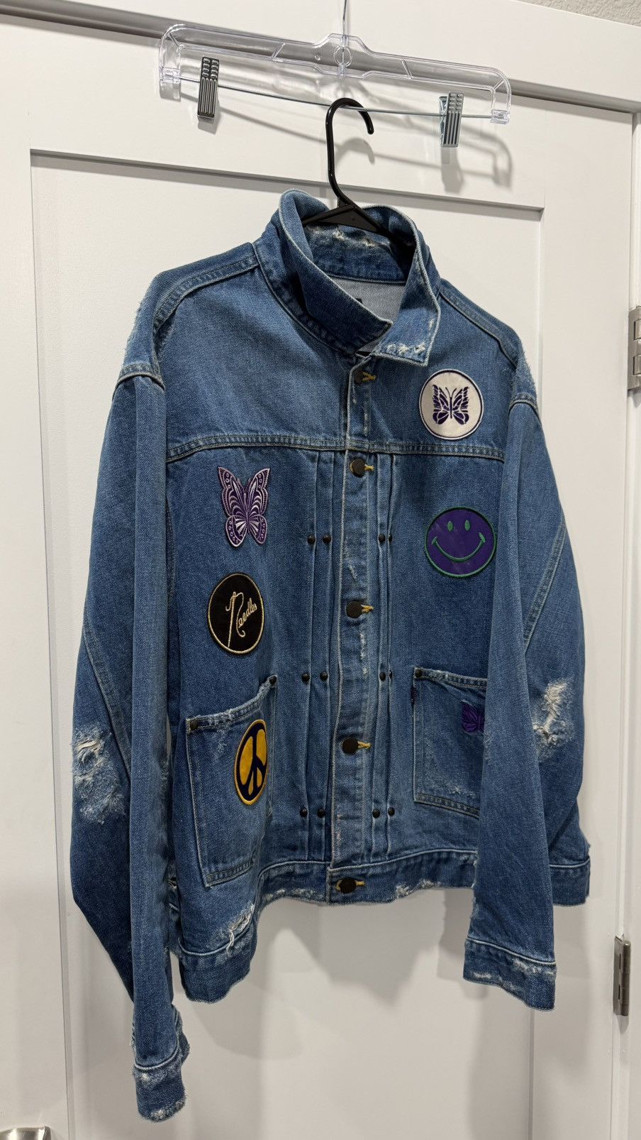 Needles NEEDLES “DENIM LOGO PATCHWORK TRUCKER JACKET” Size US L / EU 52-54 / 3 - 7 Thumbnail