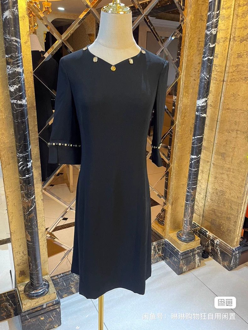 Versace Versace Heavy work rhinestone logo dress Size M / US 6-8 / IT 42-44 - 1 Thumbnail
