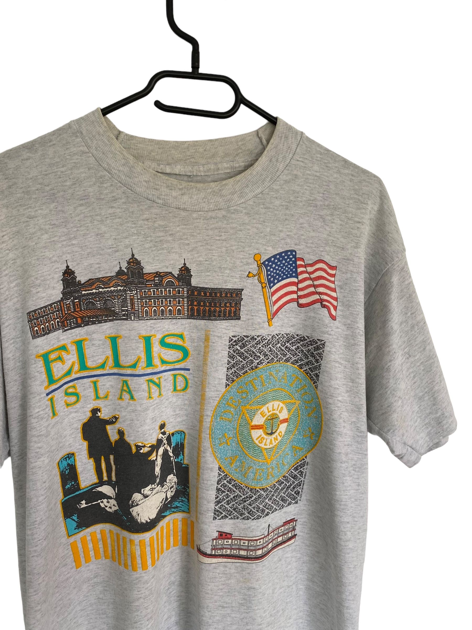 Vintage 90s' Ellis Island single stitch tee Size US L / EU 52-54 / 3 - 2 Thumbnail