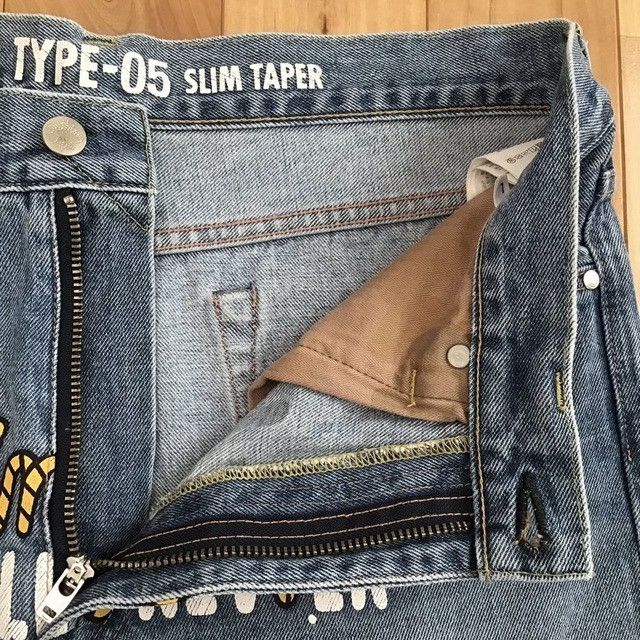 Bape BAPE DAMAGED Rope logo TYPE5 Slim taper denim pants ★size L Size US 34 / EU 50 - 5 Thumbnail