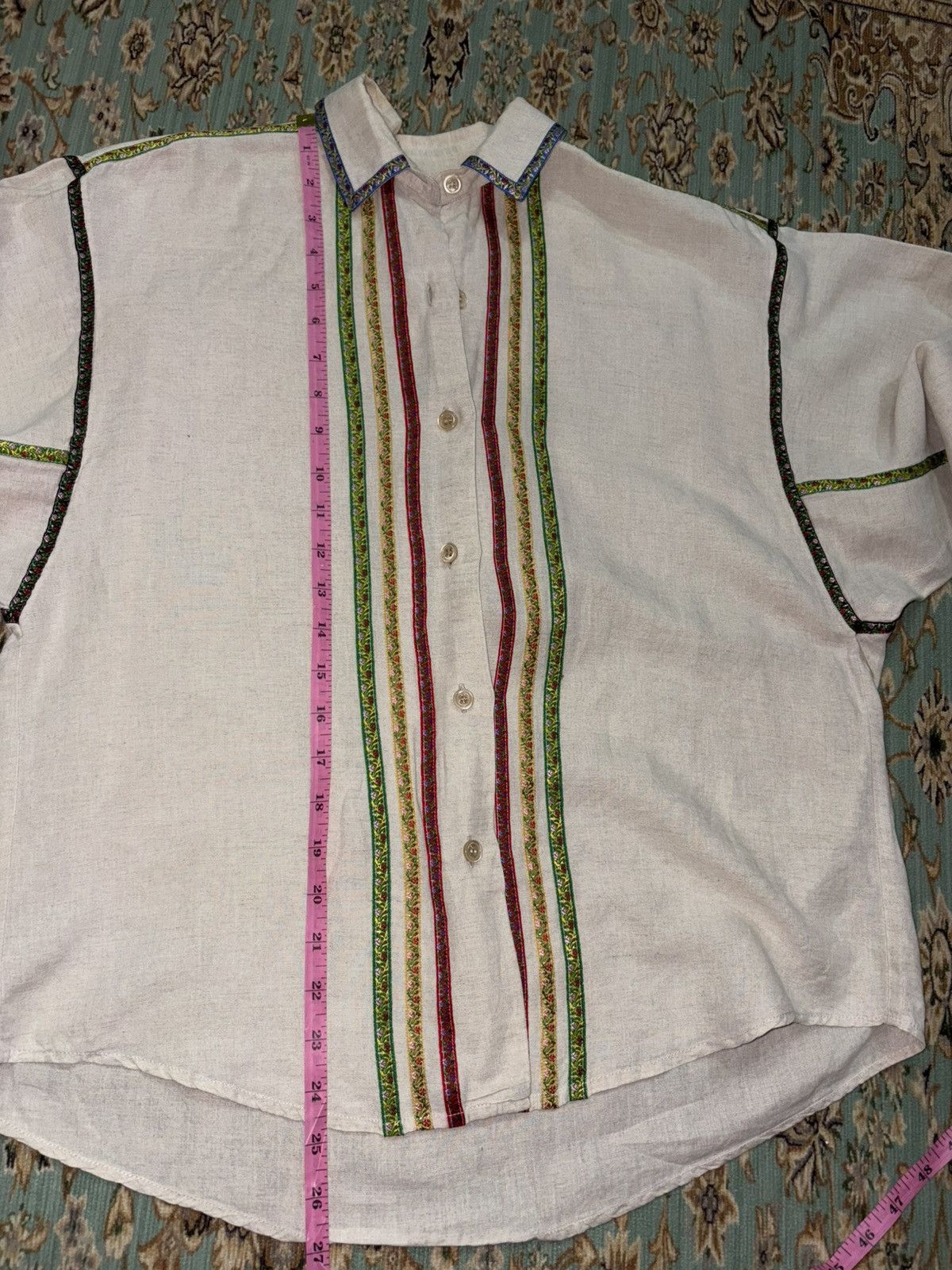 Designer × Kenzo 90s Kenzo Linen Shirt Size US L / EU 52-54 / 3 - 15 Thumbnail